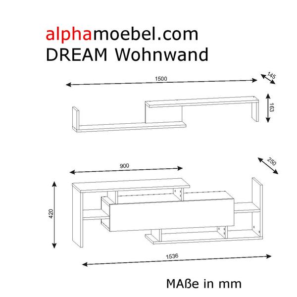 Wohnwand Dream Weiß