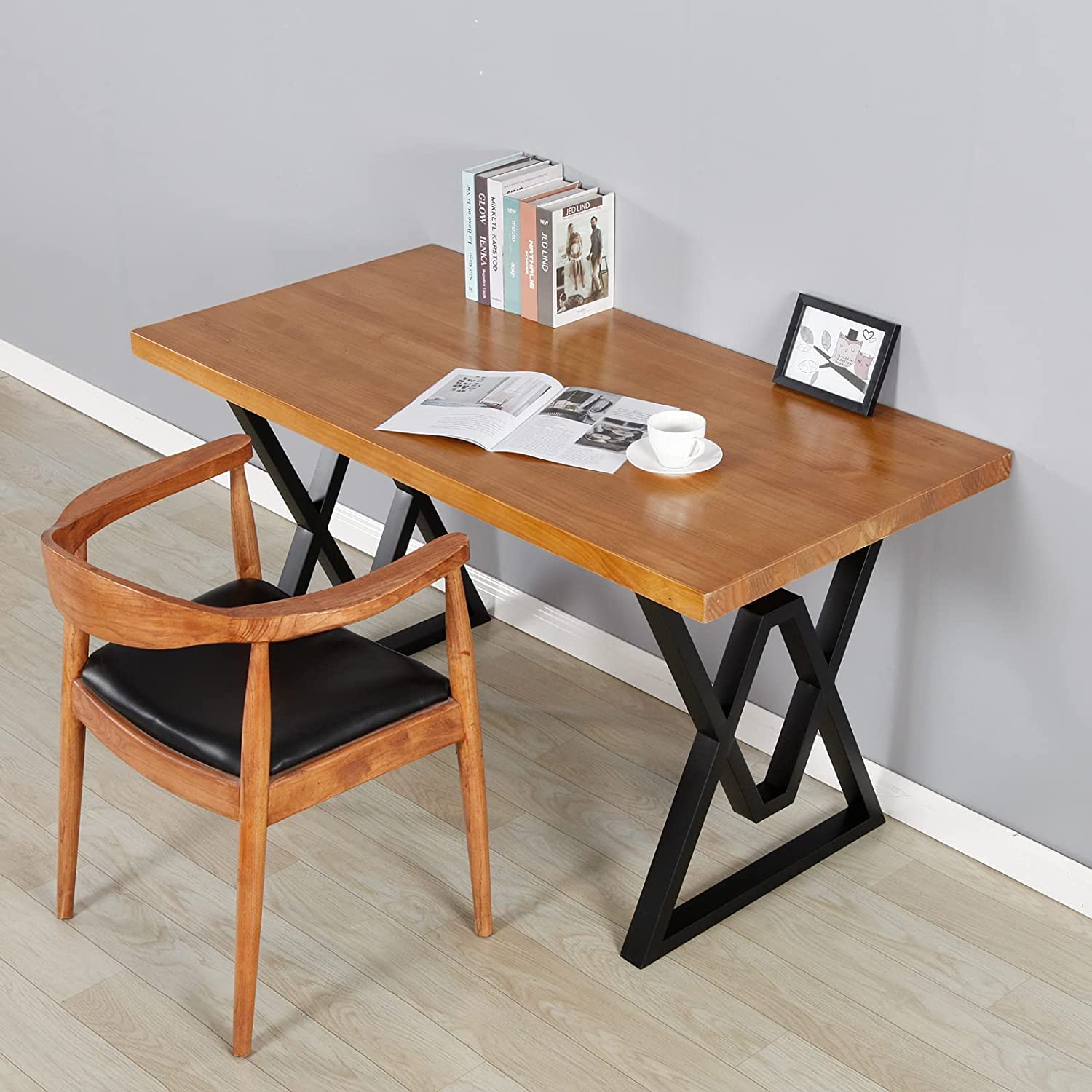 Tischgestell Stahl Schwarz 2 Stück Set 60x72 cm