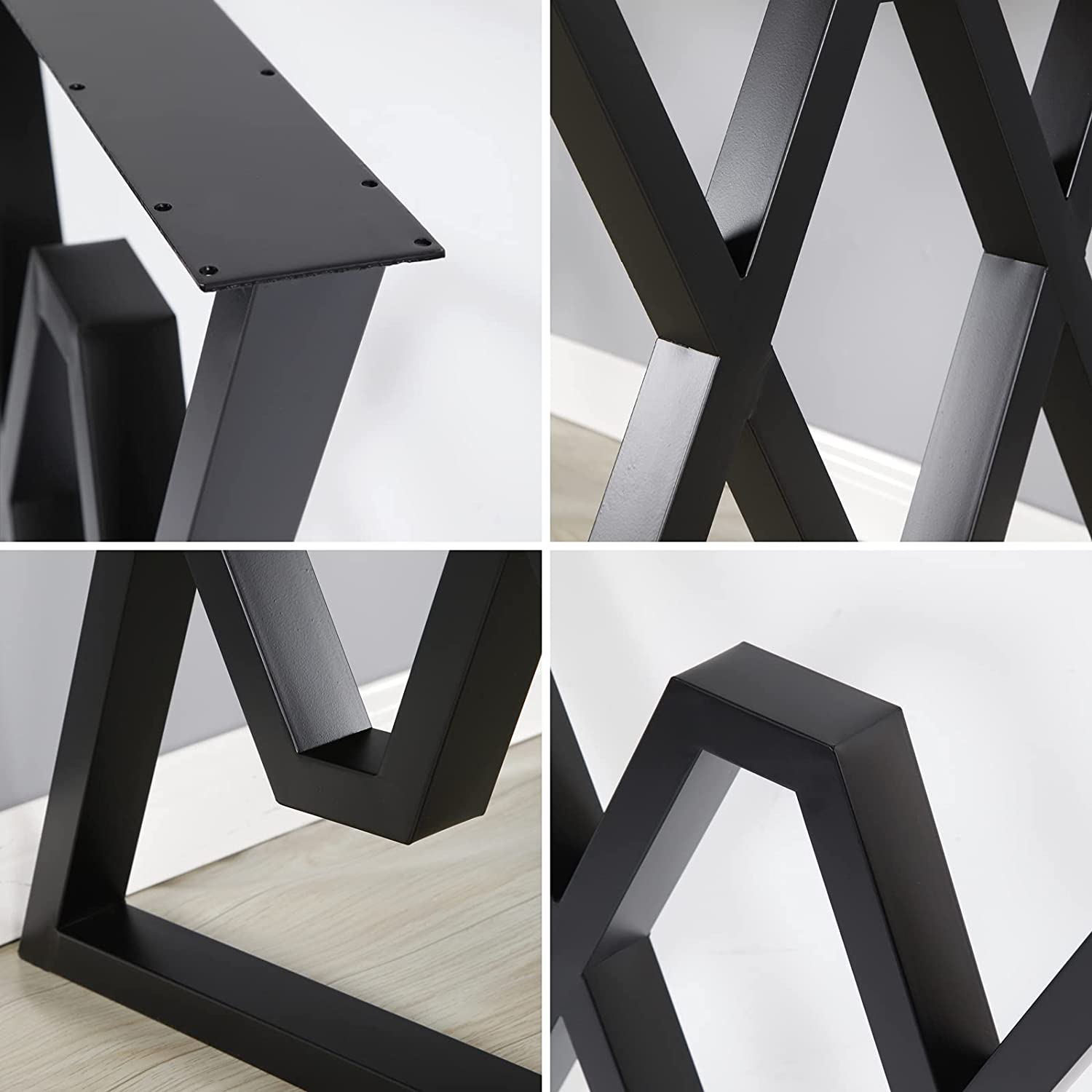 Tischgestell Stahl Schwarz 2 Stück Set 60x72 cm