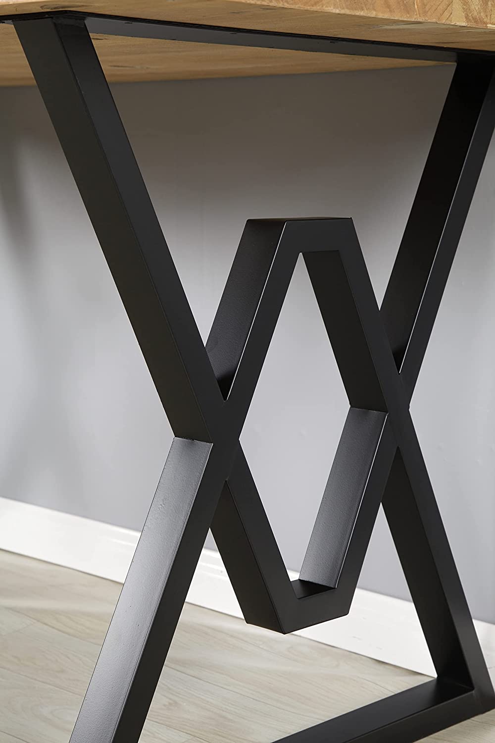 Tischgestell Stahl Schwarz 2 Stück Set 60x72 cm