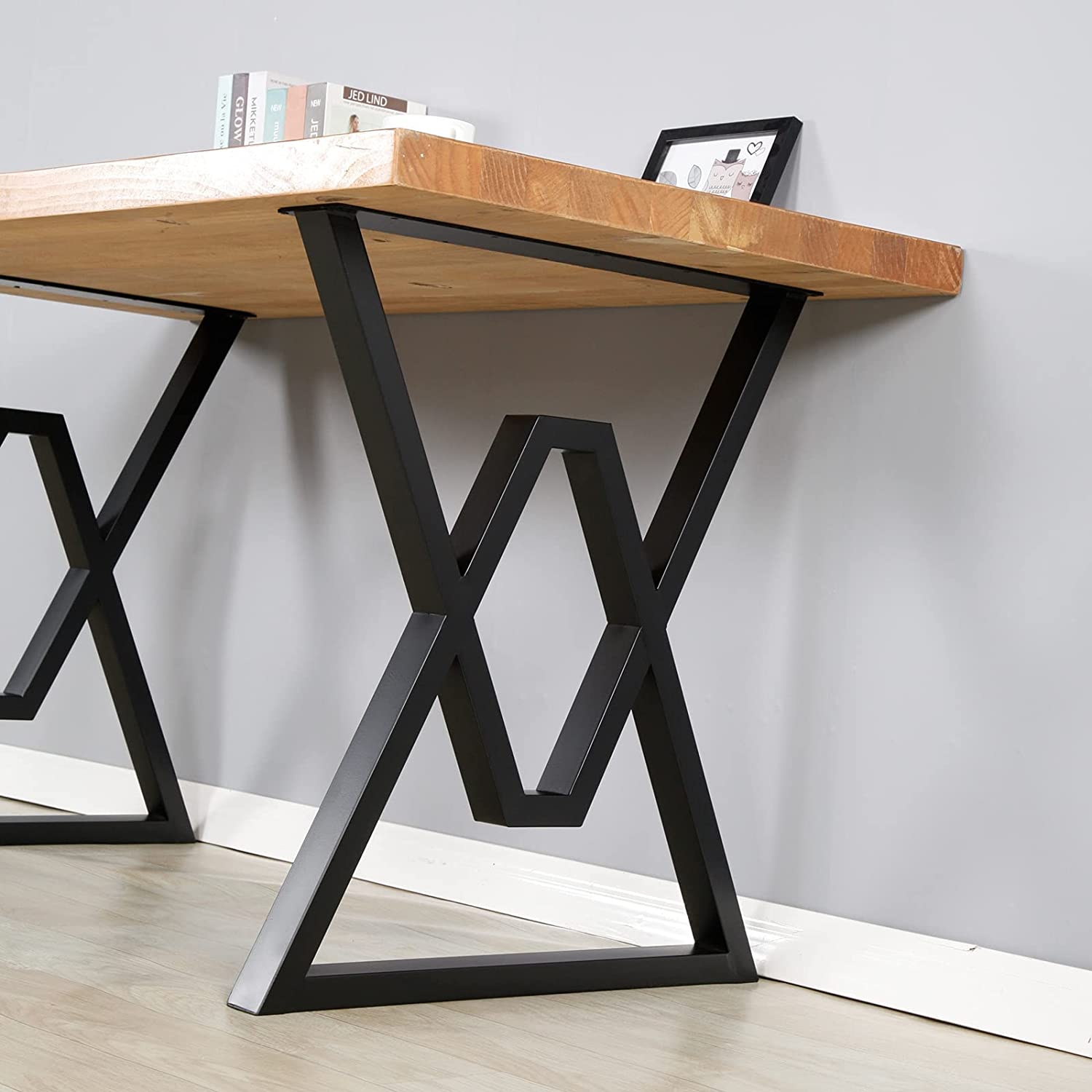 Tischgestell Stahl Schwarz 2 Stück Set 60x72 cm
