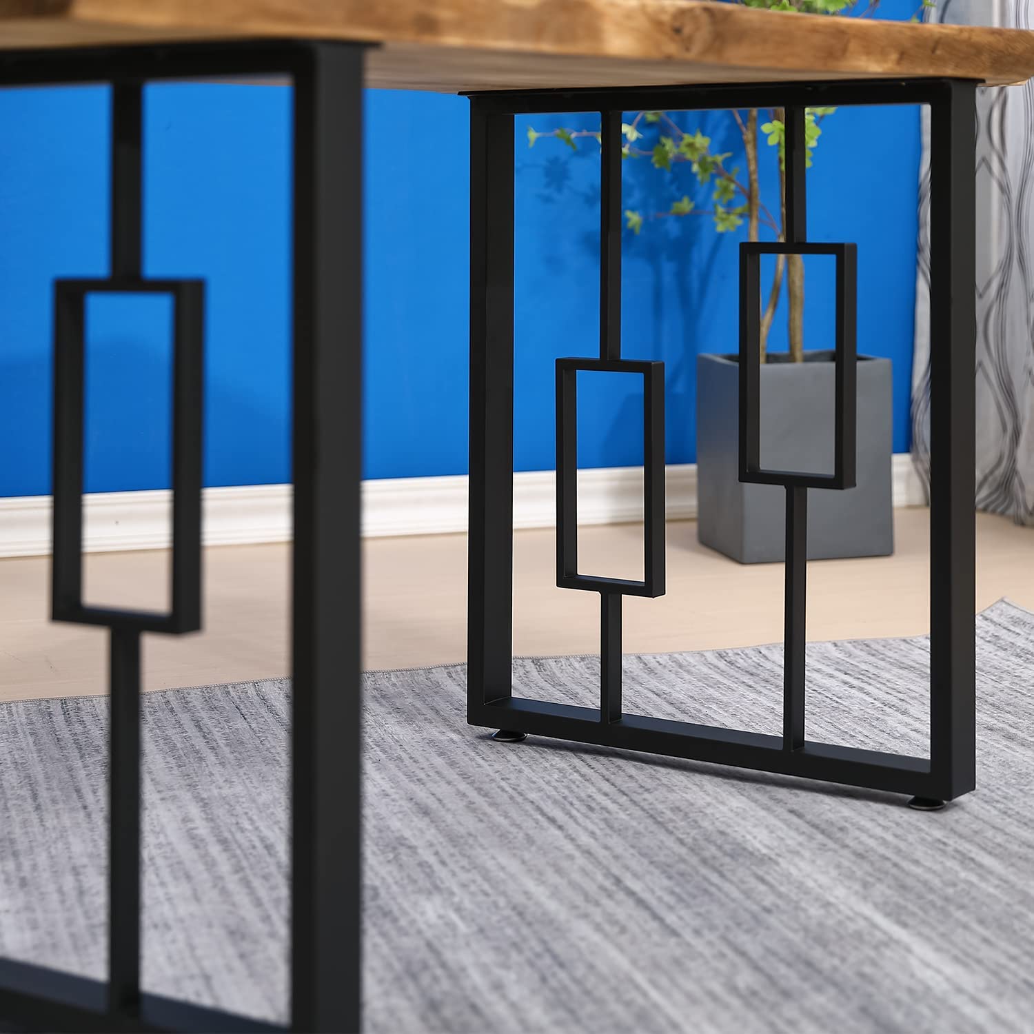Tischgestell Stahl Schwarz 2 Stück Set 55x72 cm