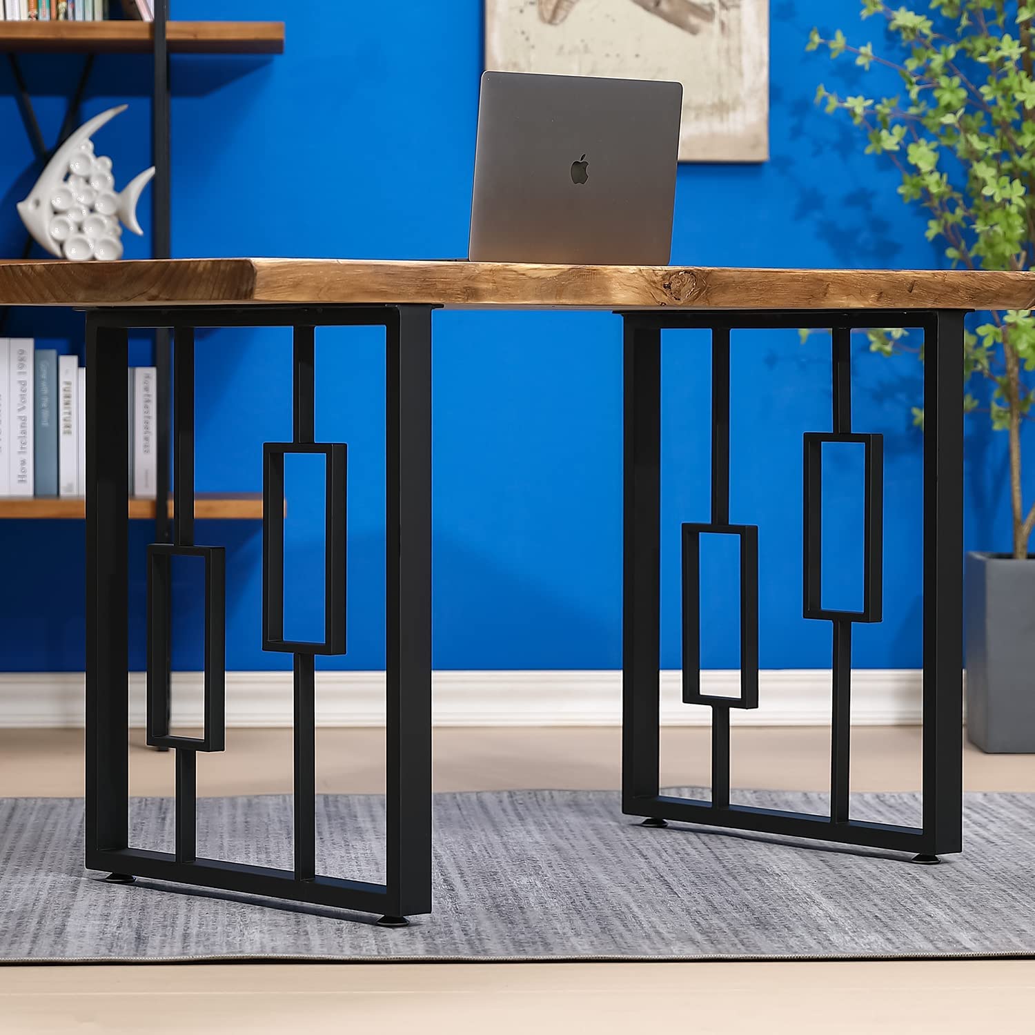 Tischgestell Stahl Schwarz 2 Stück Set 55x72 cm
