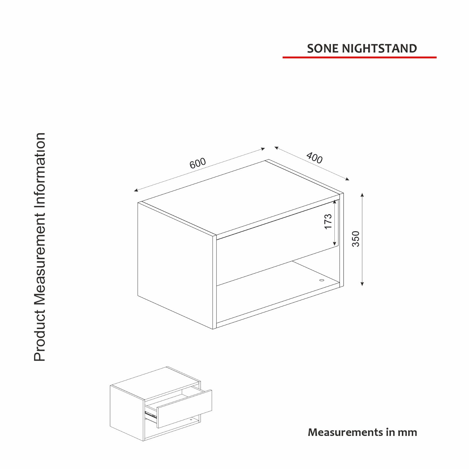 Kommode Hängend Sone Rebab Dunkelgrau