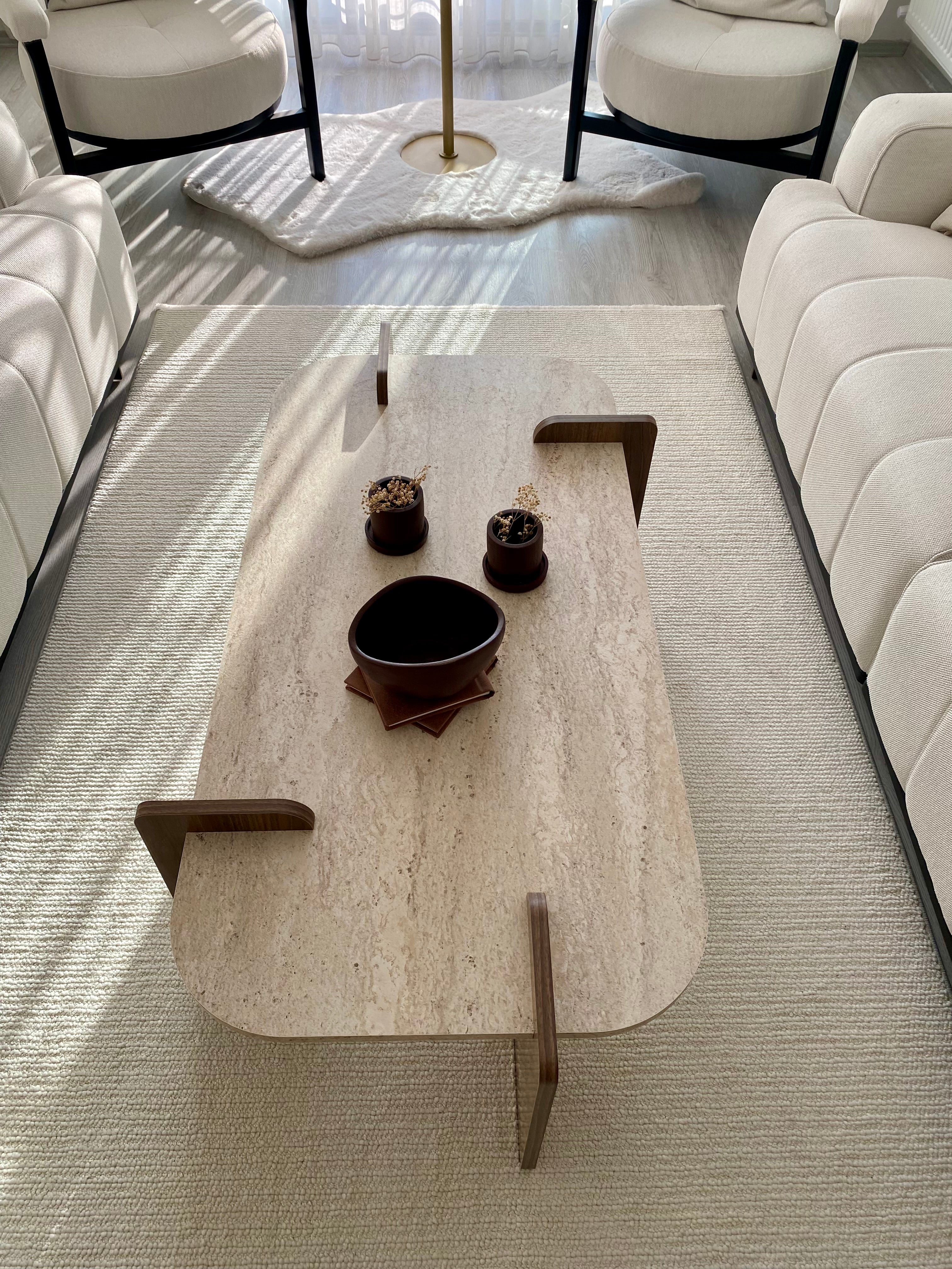 Couchtisch Twinkle Travertin Braun Granit Optik