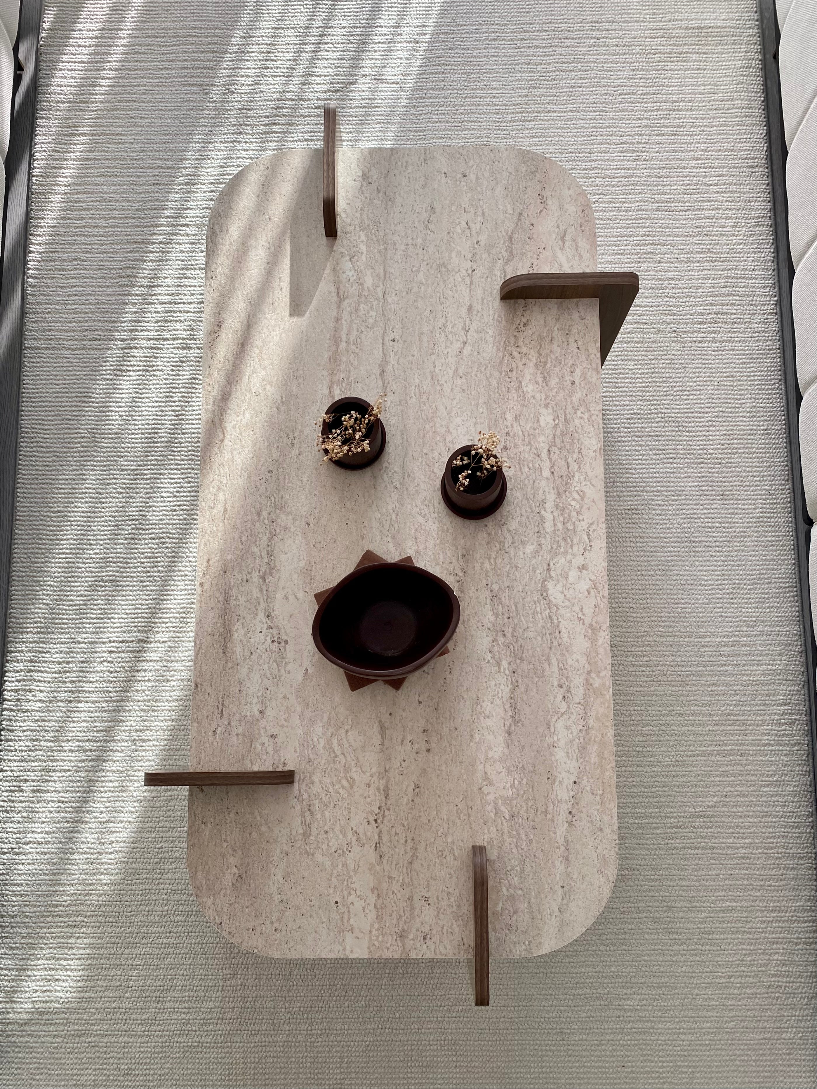 Couchtisch Twinkle Travertin Braun Granit Optik