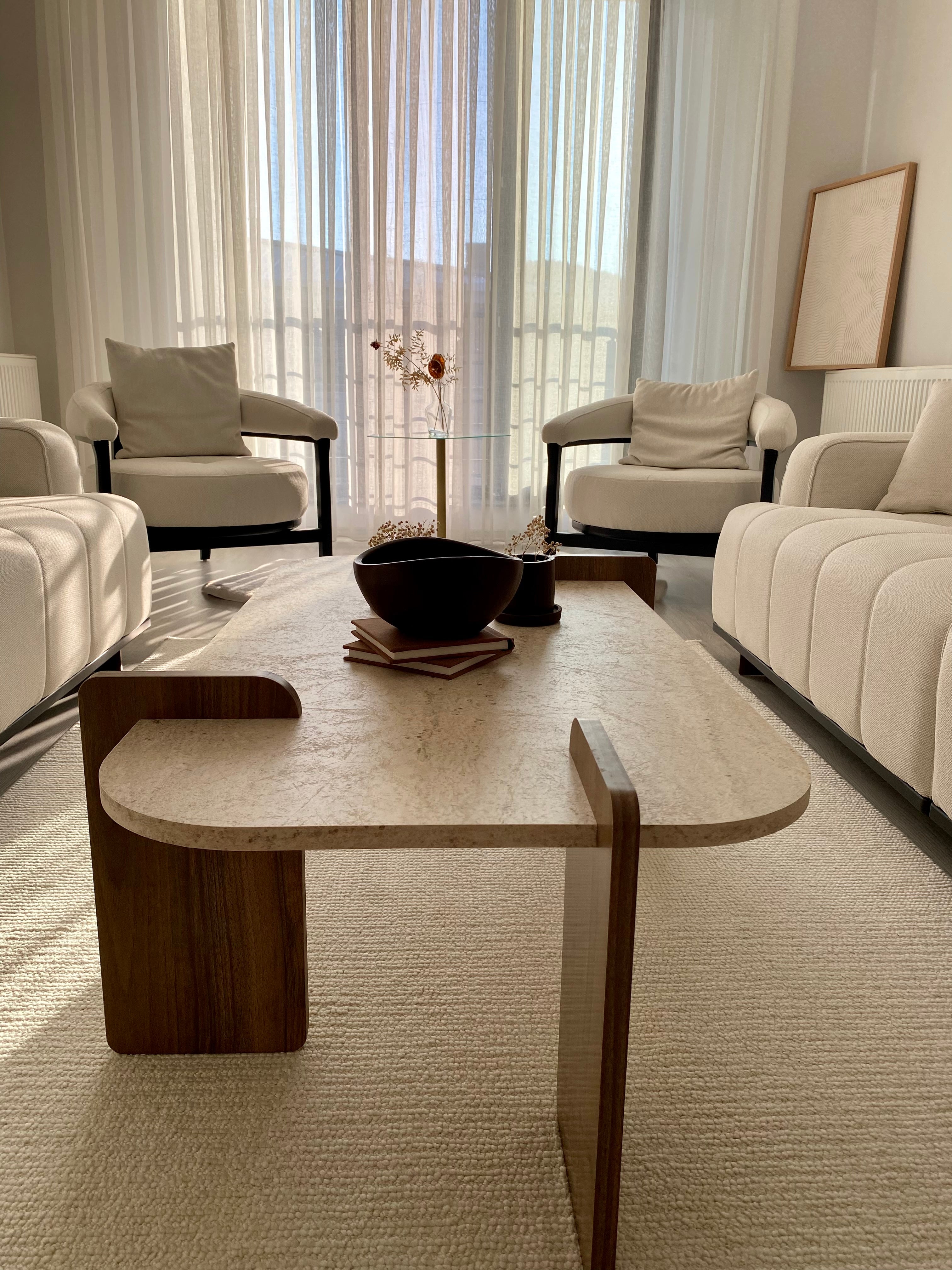 Couchtisch Twinkle Travertin Braun Granit Optik