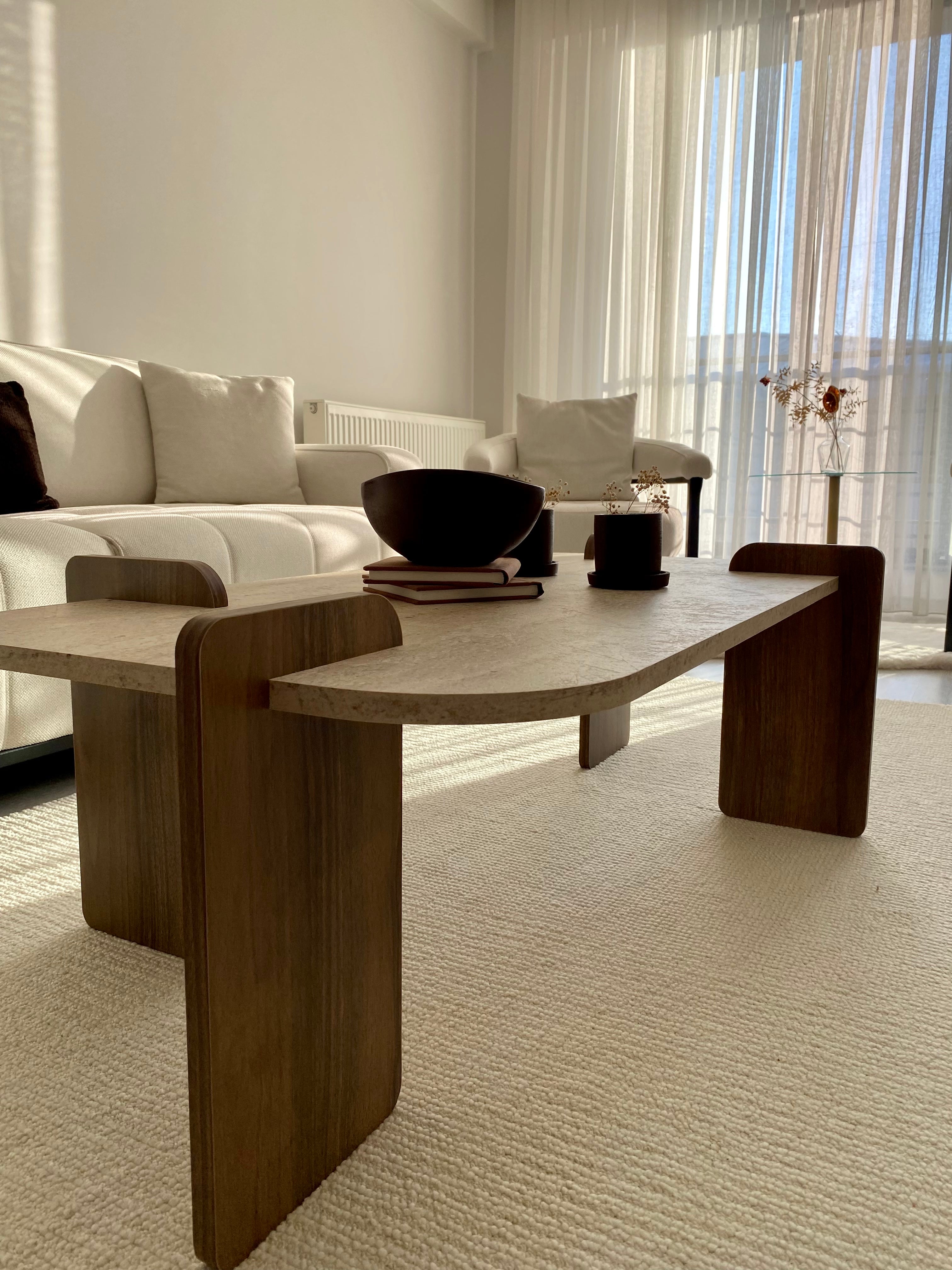 Couchtisch Twinkle Travertin Braun Granit Optik