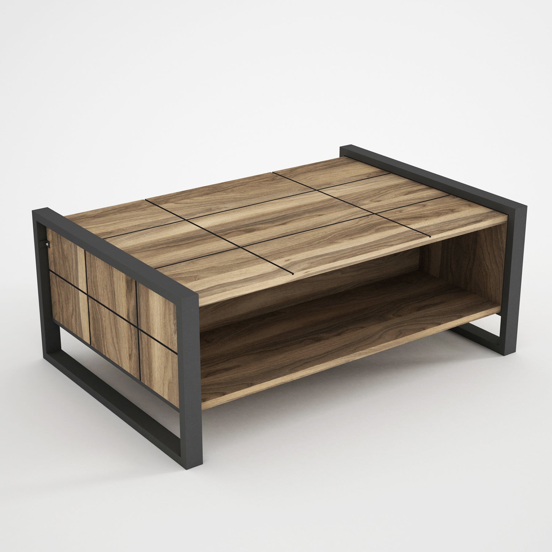 Couchtisch Lost mit Metallfüßen Walnuss