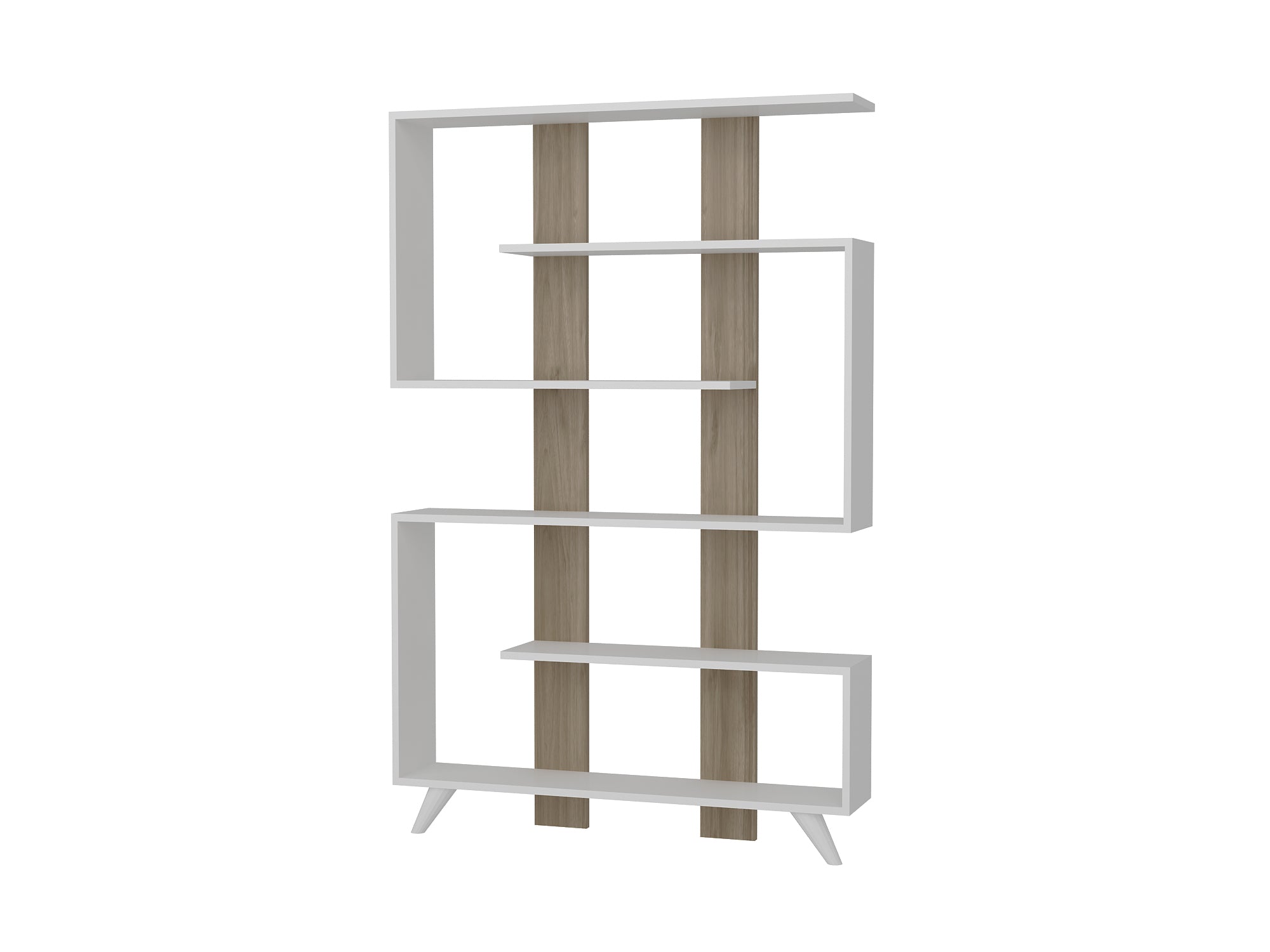 Bücherregal Rain Weiß Walnuss