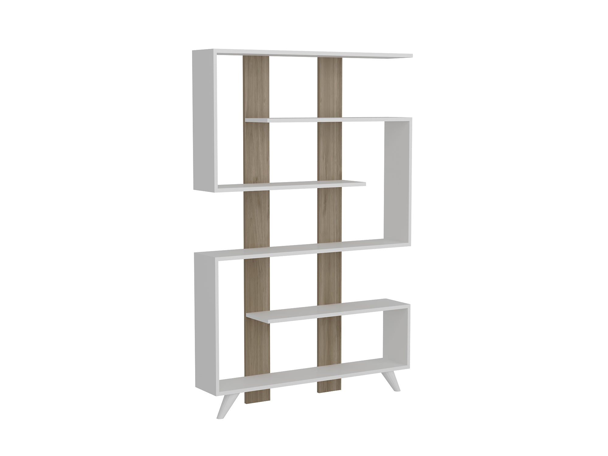 Bücherregal Rain Weiß Walnuss