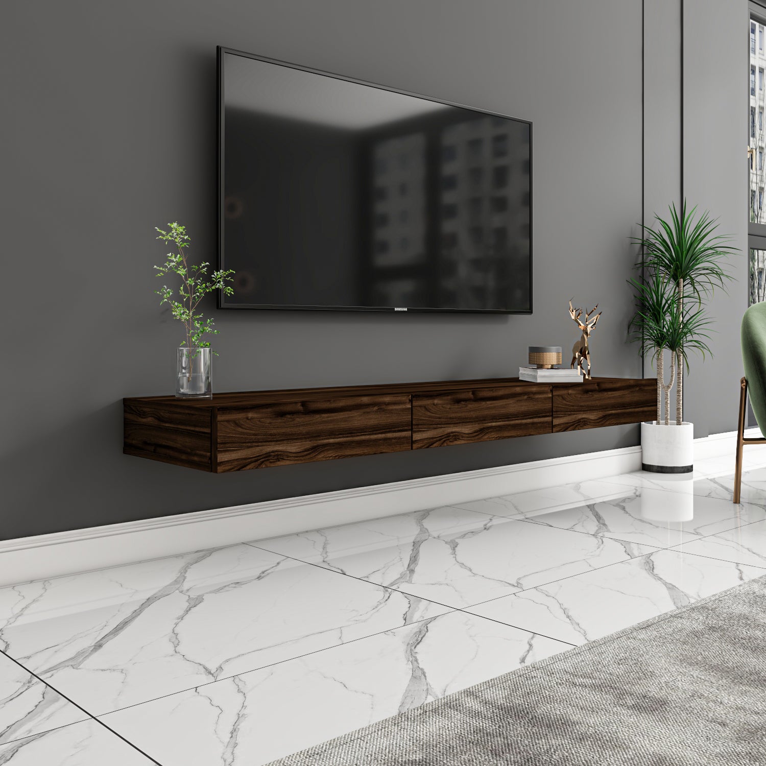 TV Lowboard Hängend Avalon Braun