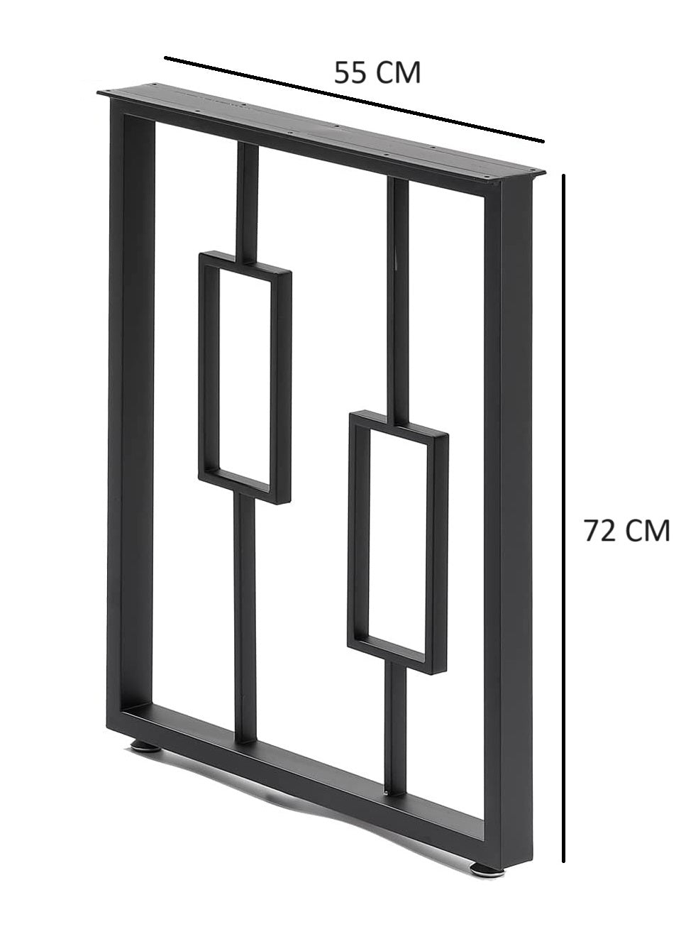 Tischgestell Stahl Schwarz 2 Stück Set 55x72 cm