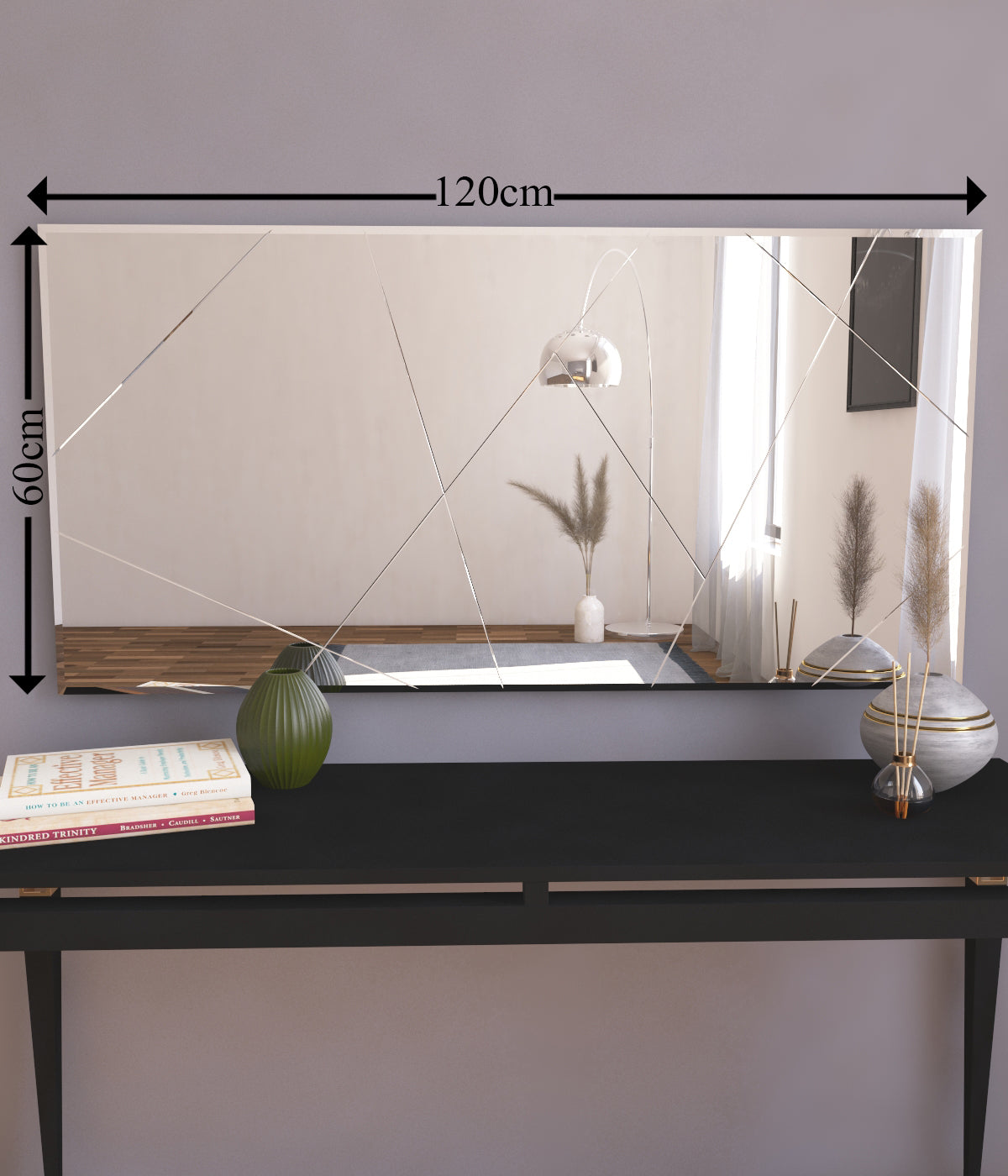 Wandspiegel Rechteck Design Transparent 120 cm x 60 cm