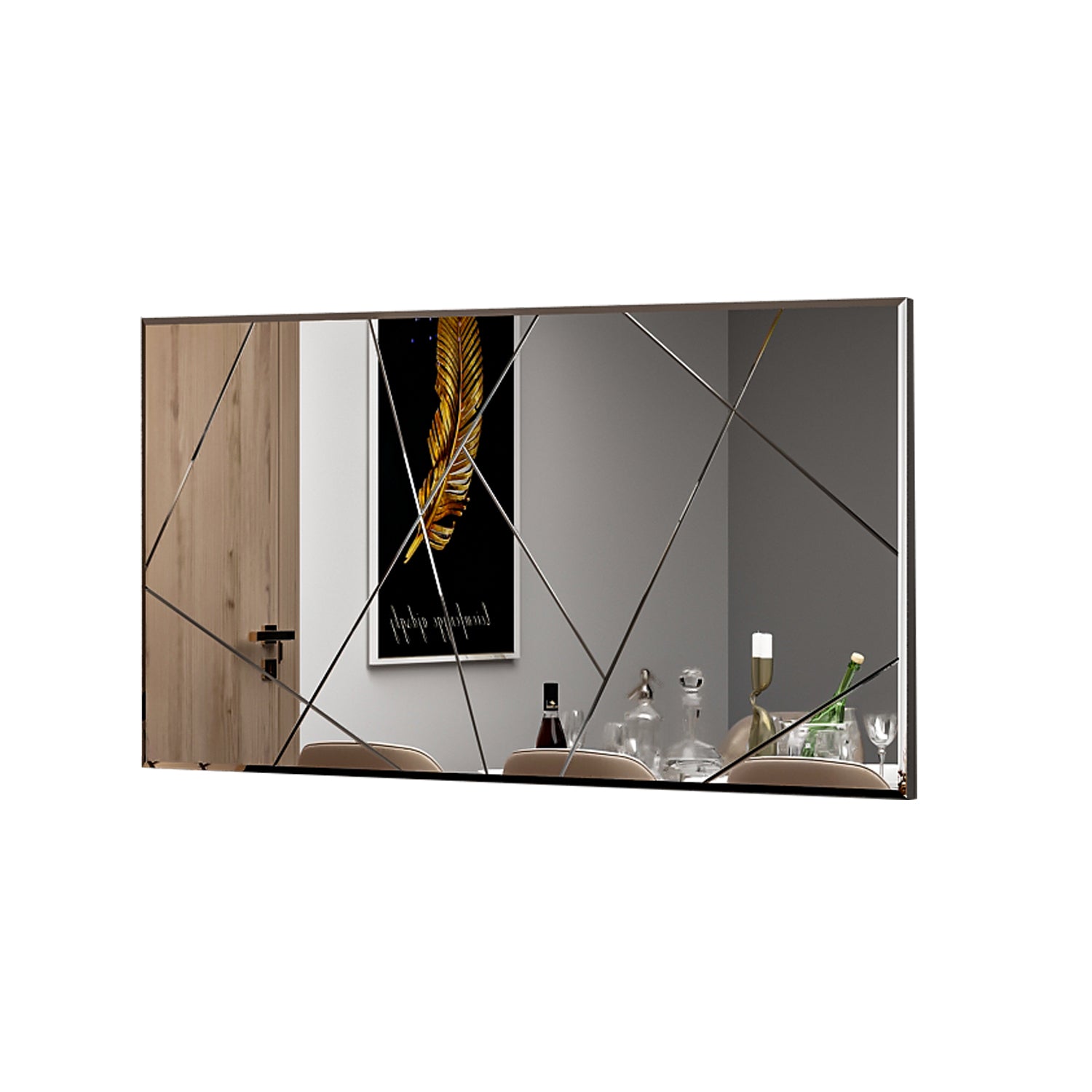 Wandspiegel Rechteck Design Transparent 120 cm x 60 cm