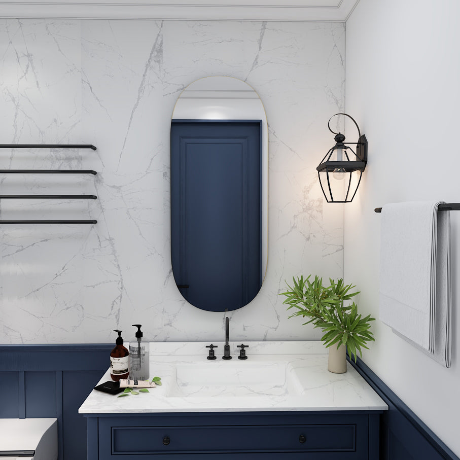 Wandspiegel Oval Transparent Gold 45 cm/ 85 cm/ 3,5 cm