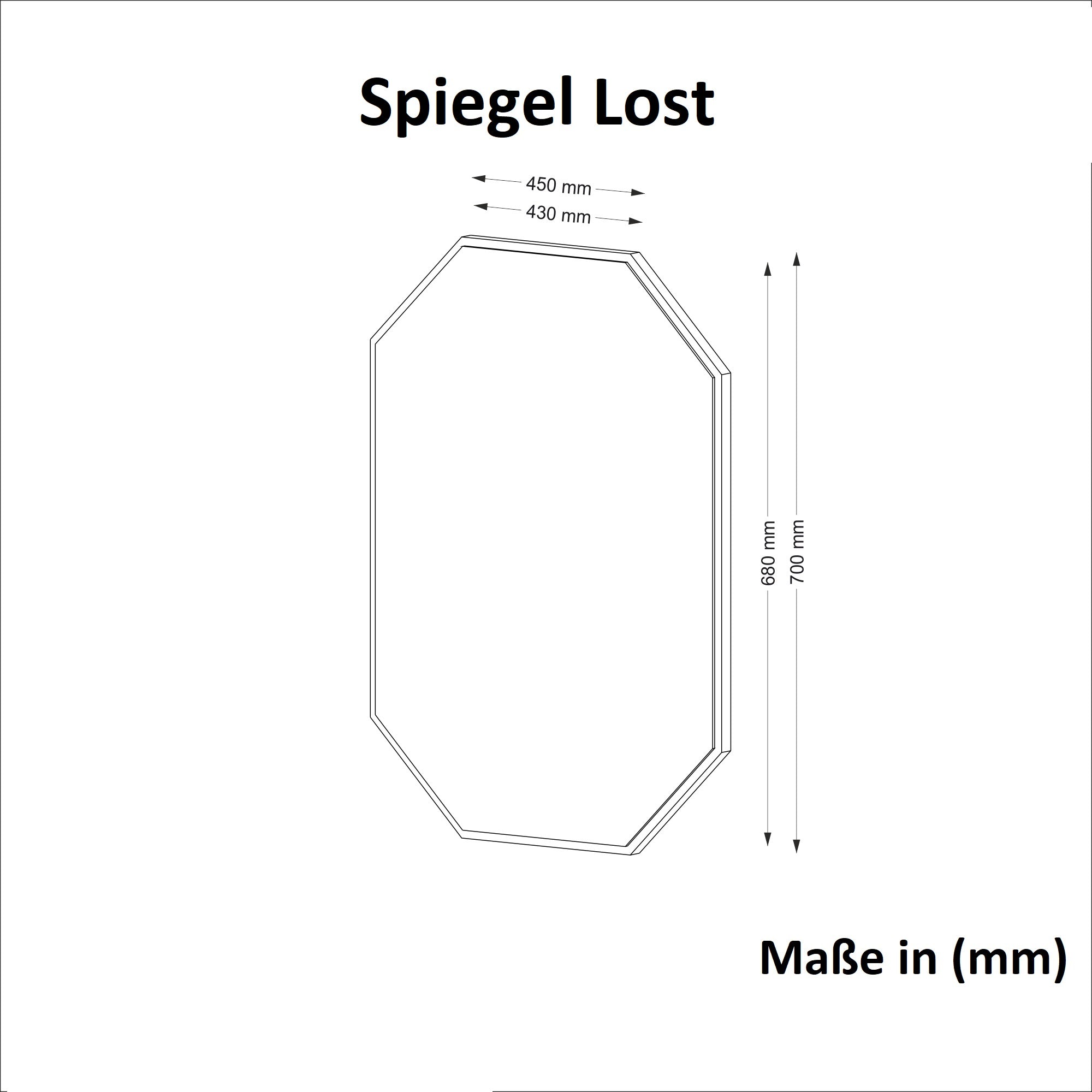 Wandspiegel Lost Walnuss 45 cm/ 70 cm/ 2 cm