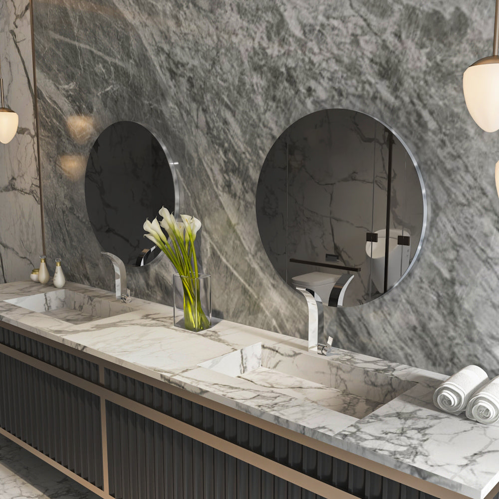 Wandspiege Runden Silber Modern 70x70 cm