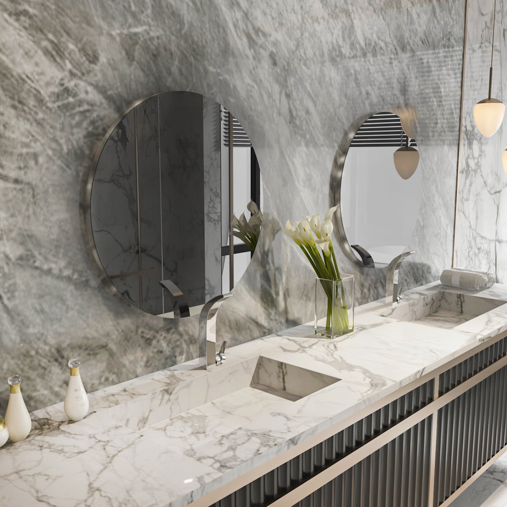 Wandspiege Runden Silber Modern 70x70 cm