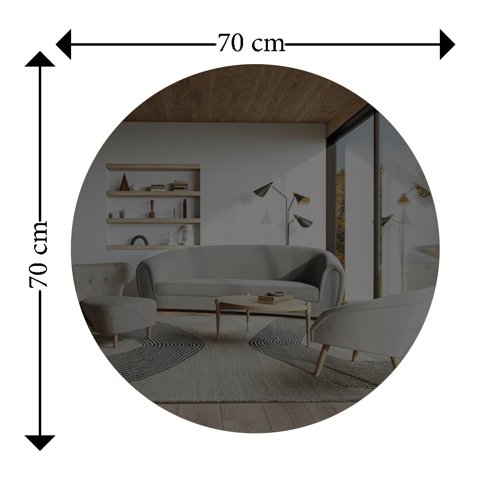 Wandspiege Runden Silber Modern 70x70 cm