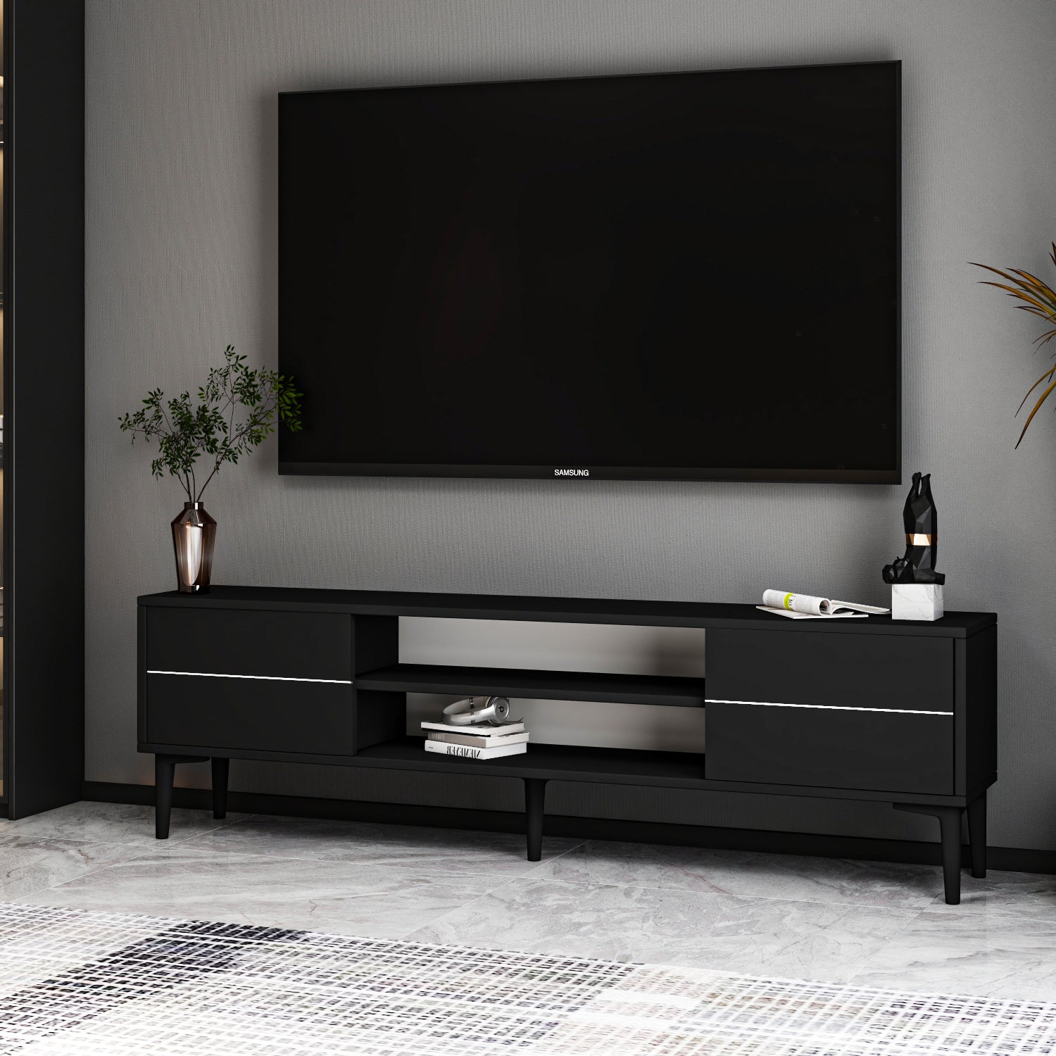 TV Lowboard Aragon Schwarz