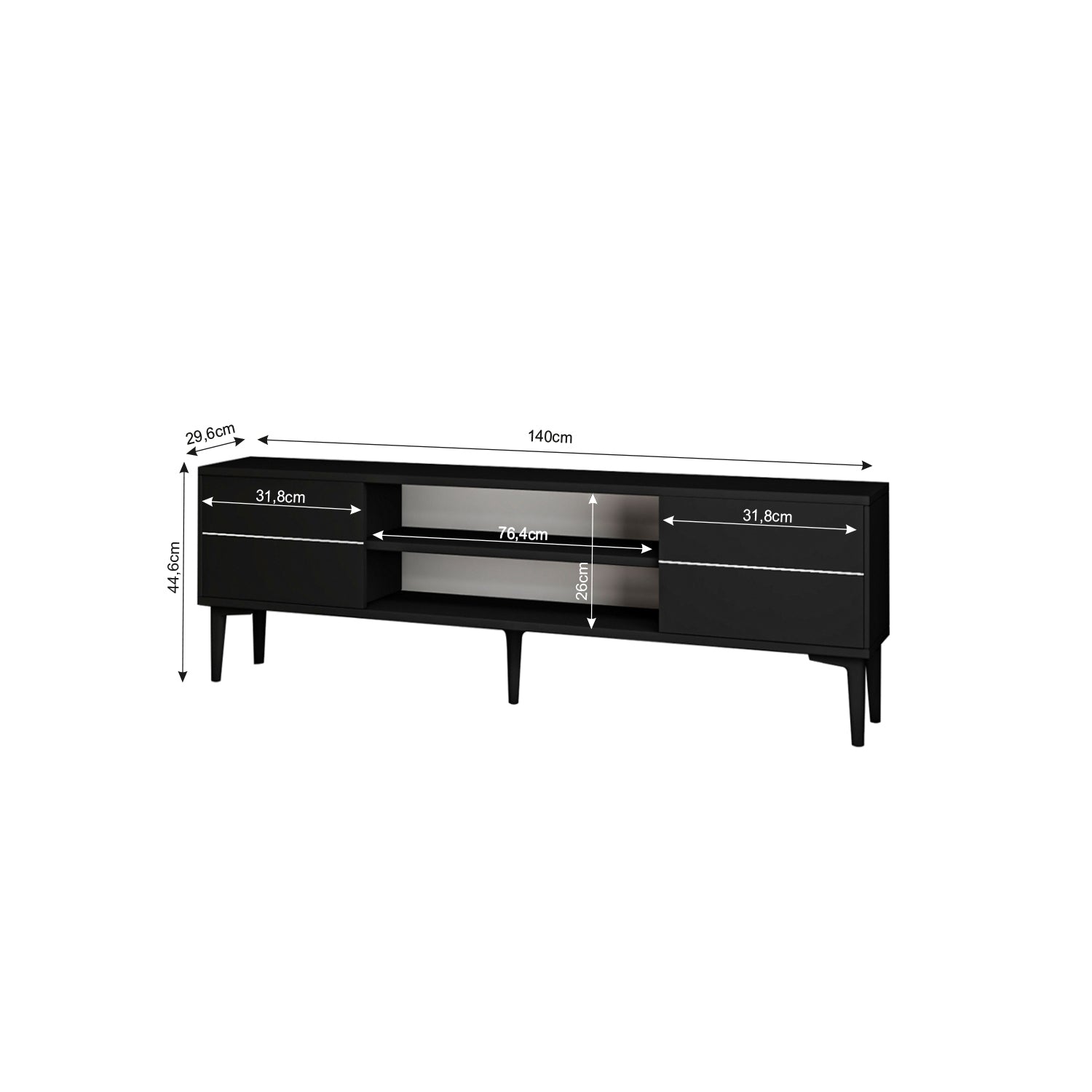 TV Lowboard Aragon Schwarz