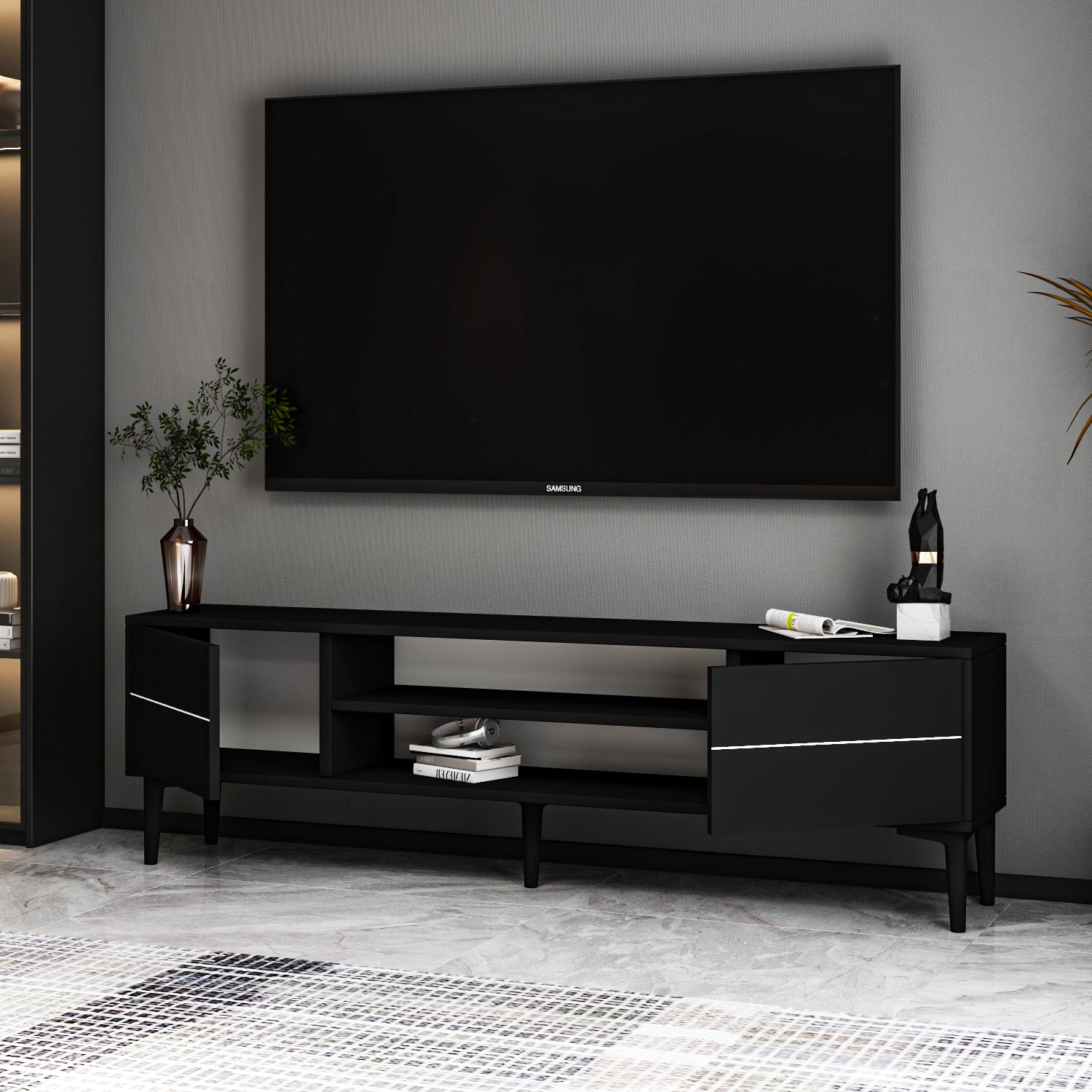 TV Lowboard Aragon Schwarz