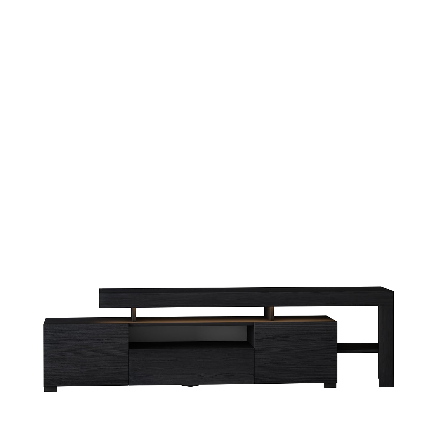 TV-Möbel mit LED-Beleuchtung Schwarz Modern 192 cm