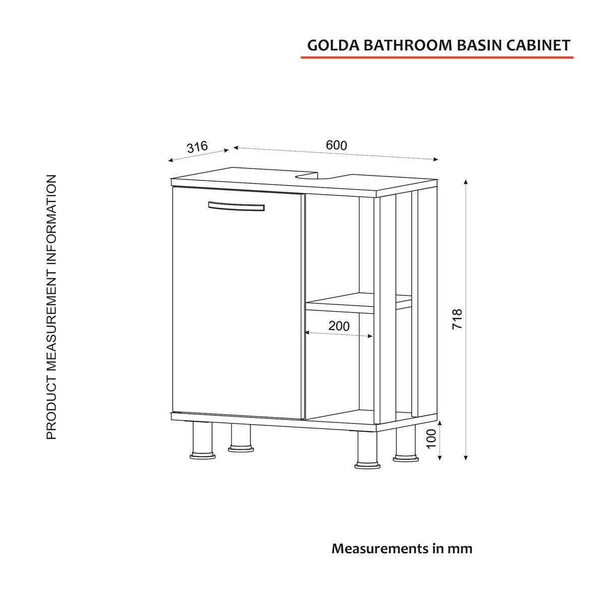 Waschbeckenunterschrank Golda Weiß-Safir