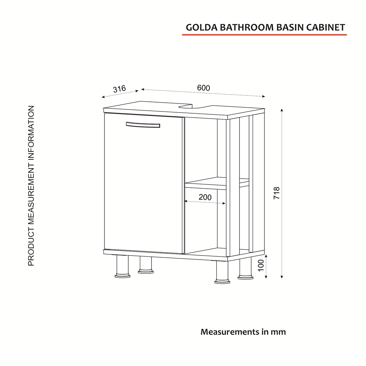 Waschbeckenunterschrank Golda Weiß-Safir