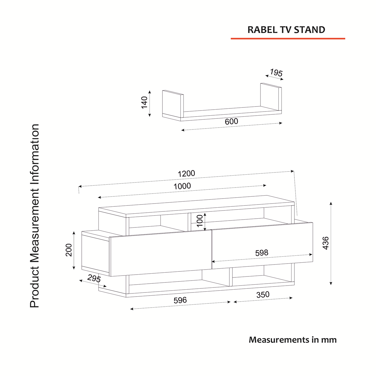 Wohnwand Rabel Schwarz - Marmor ( Marmor Optik )