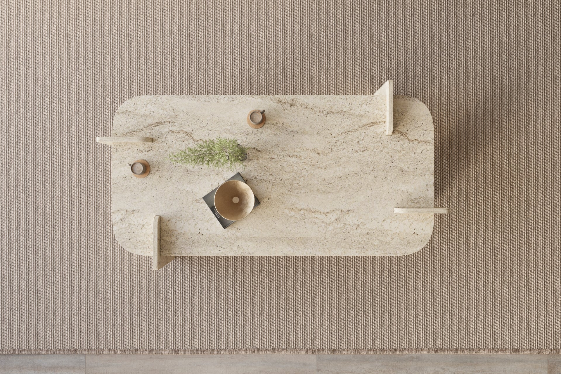 Couchtisch Twinkle Travertin Granitoptik 60x120