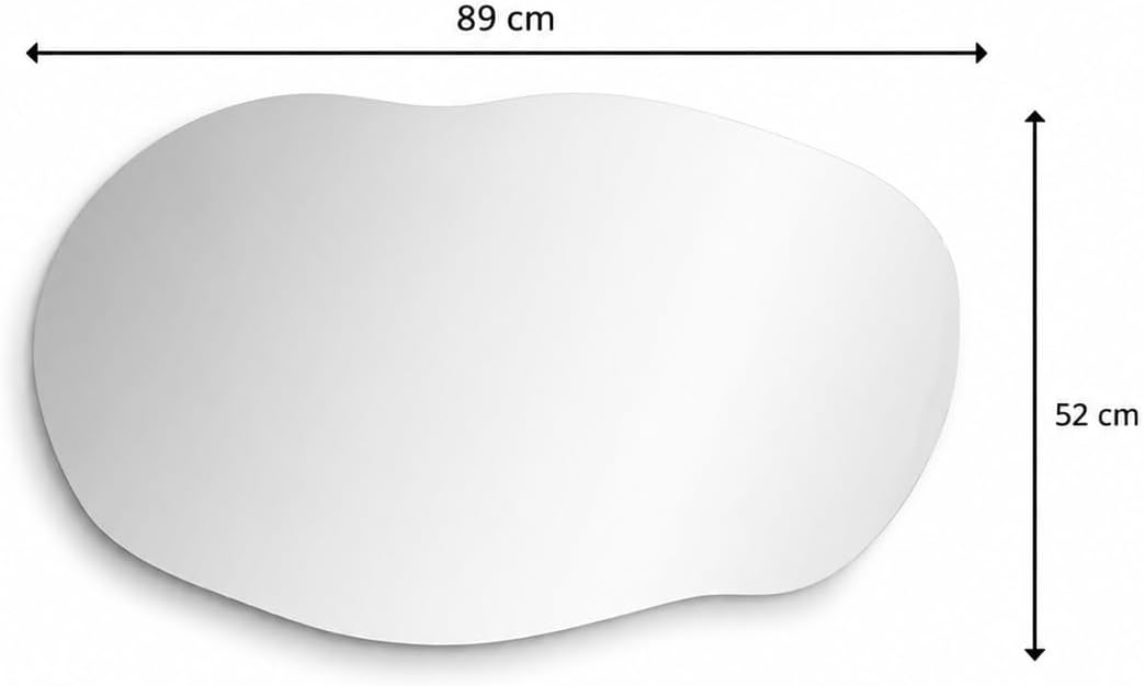 moebel17 Wandspiegel 89 x 52 cm – Asymmetrisch, Rahmenlos, Modern