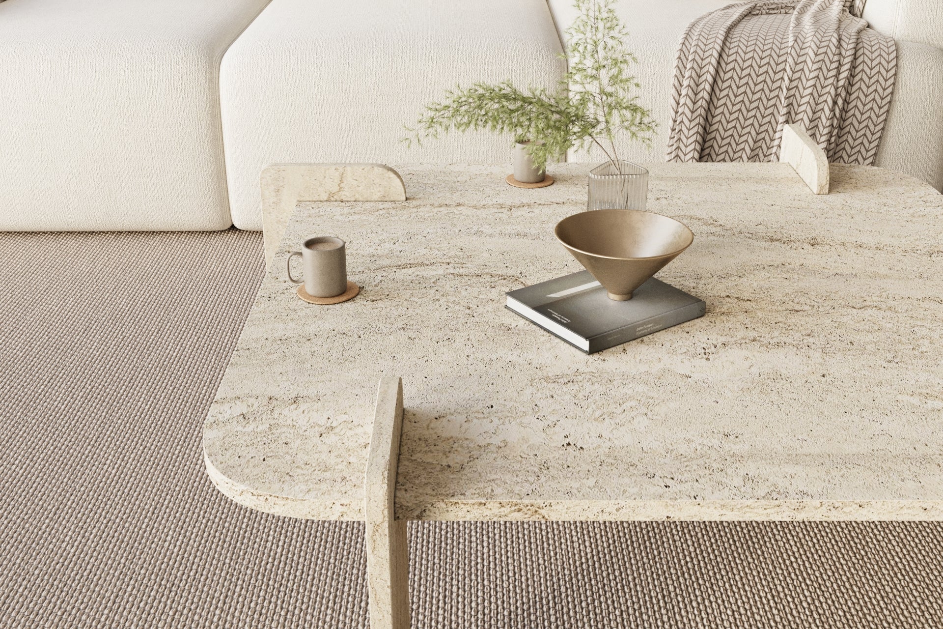 Couchtisch Brilliance Travertin Granit Optik 90x70