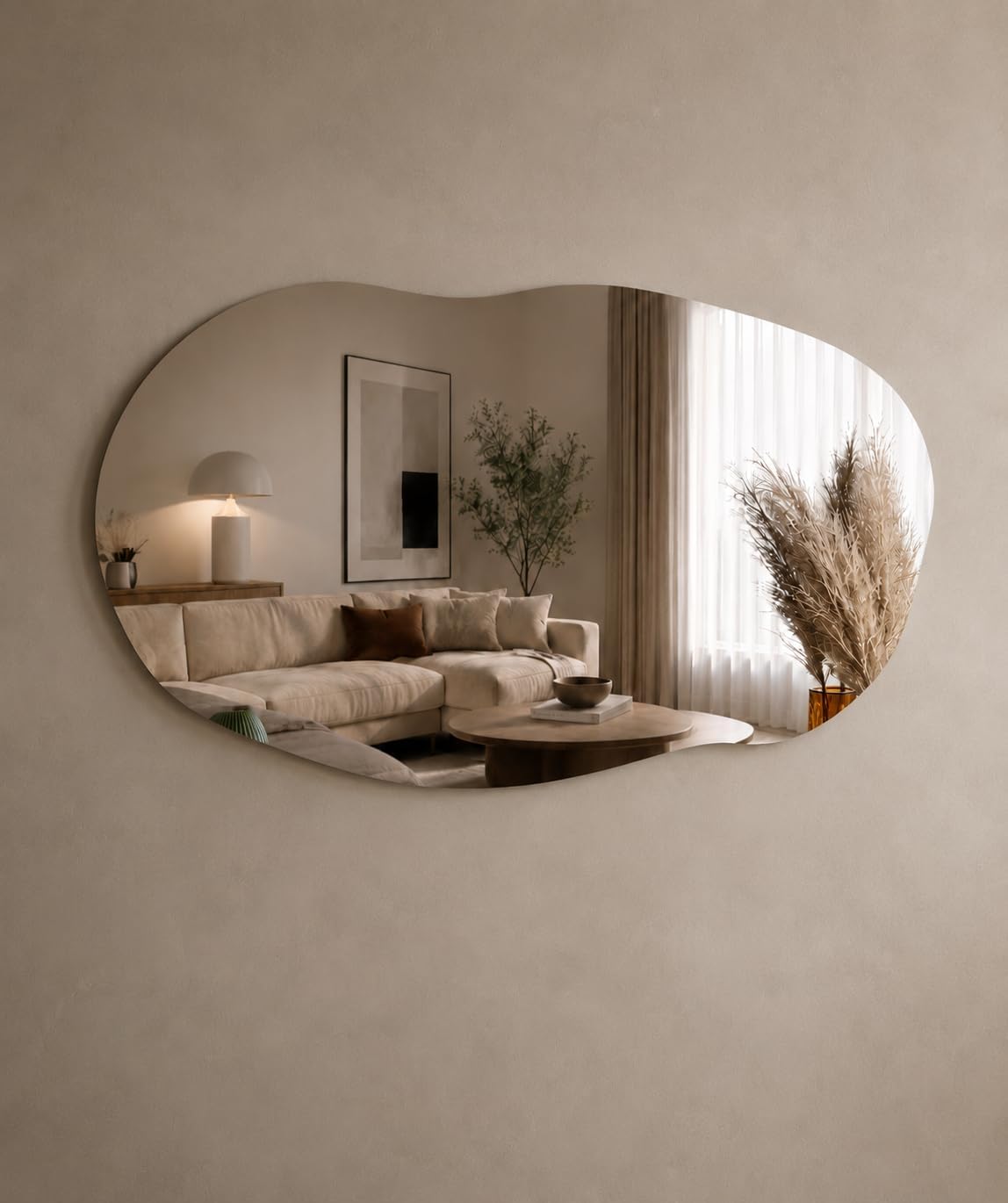 moebel17 Wandspiegel 89 x 52 cm – Asymmetrisch, Rahmenlos, Modern