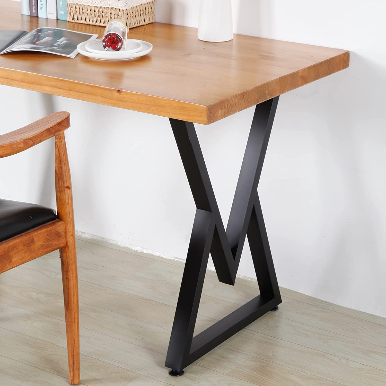 Tischgestell Stahl Schwarz 2 Stück Set 55x72 cm