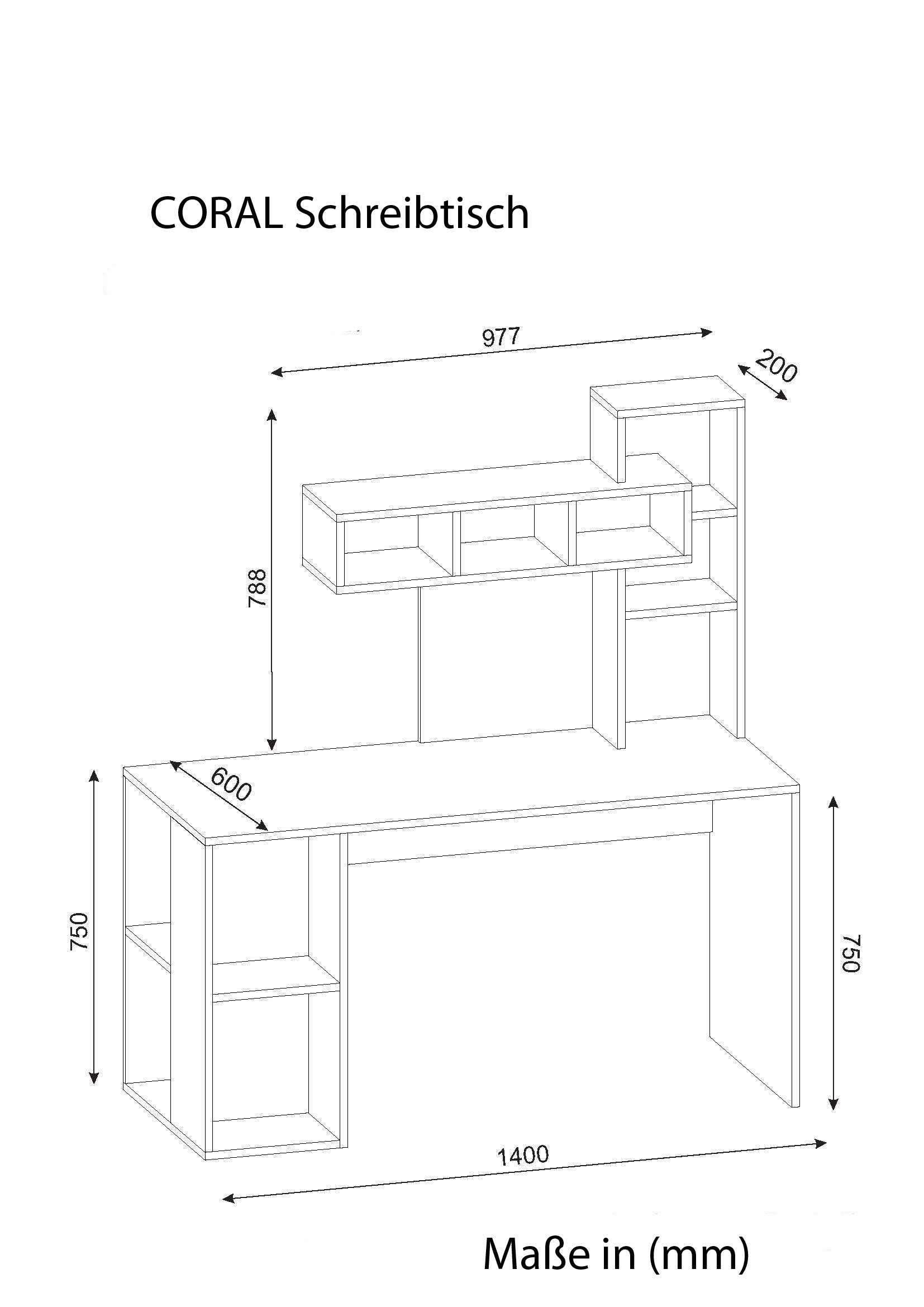 Schreibtisch Coral Weiß Cordoba