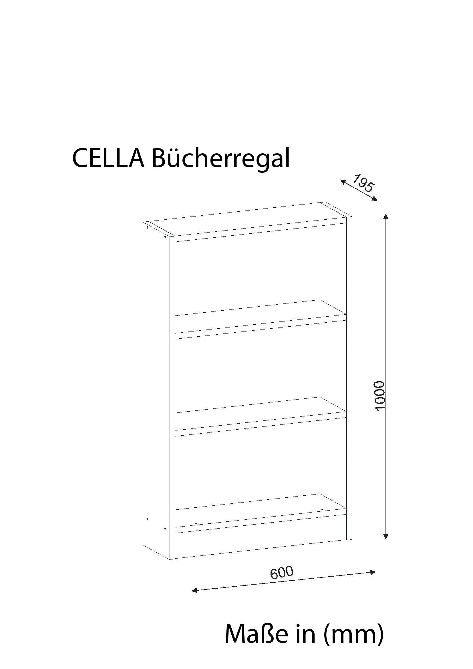 Bücherregal Cella Weiß