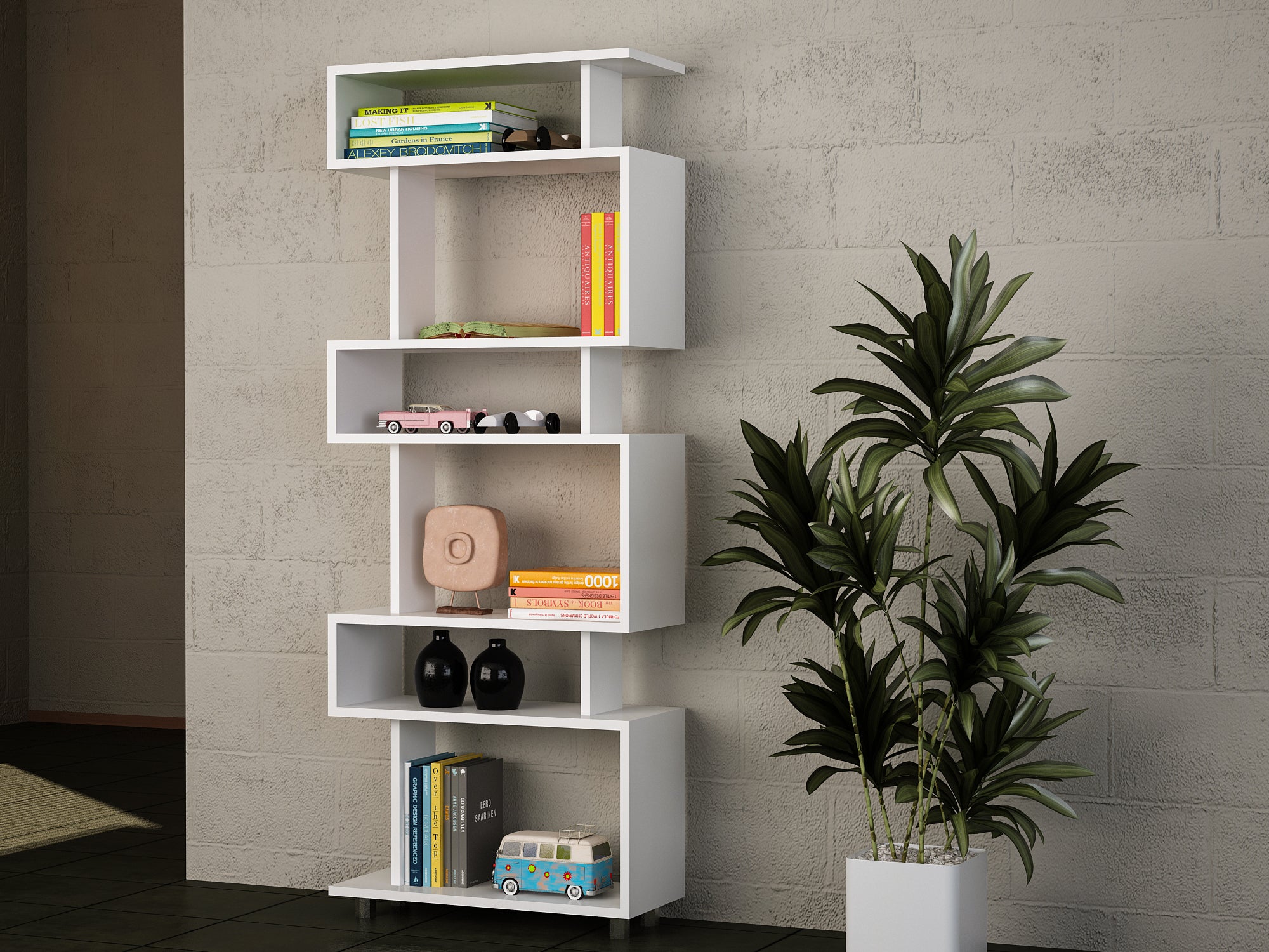 Bücherregal  Blok Weiß
