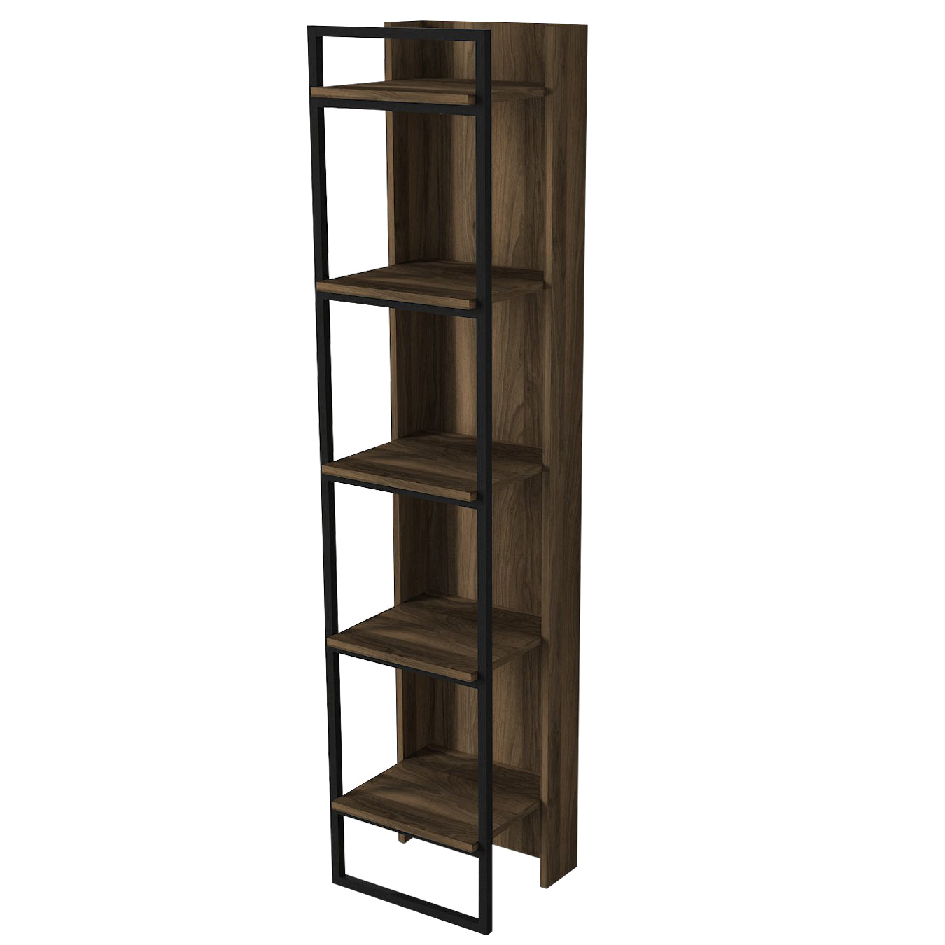 Bücherregal Kelvin mit Metallfüße und Rahmen Walnuss