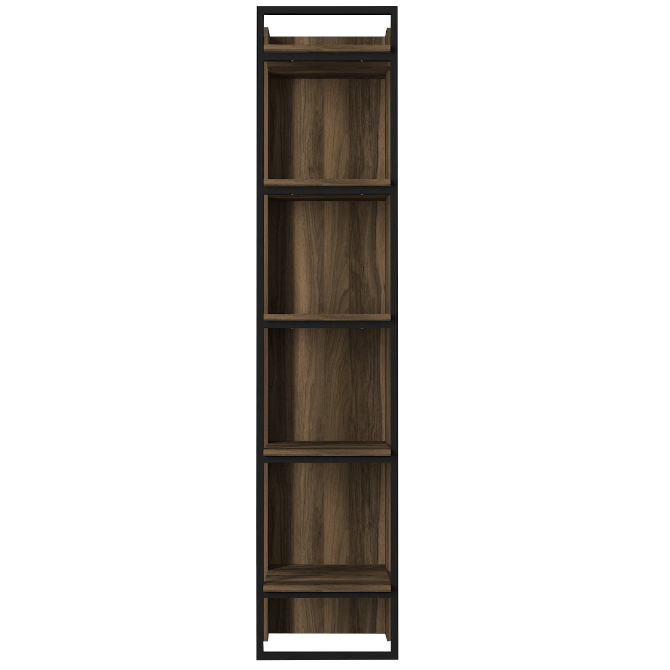 Bücherregal Kelvin mit Metallfüße und Rahmen Walnuss