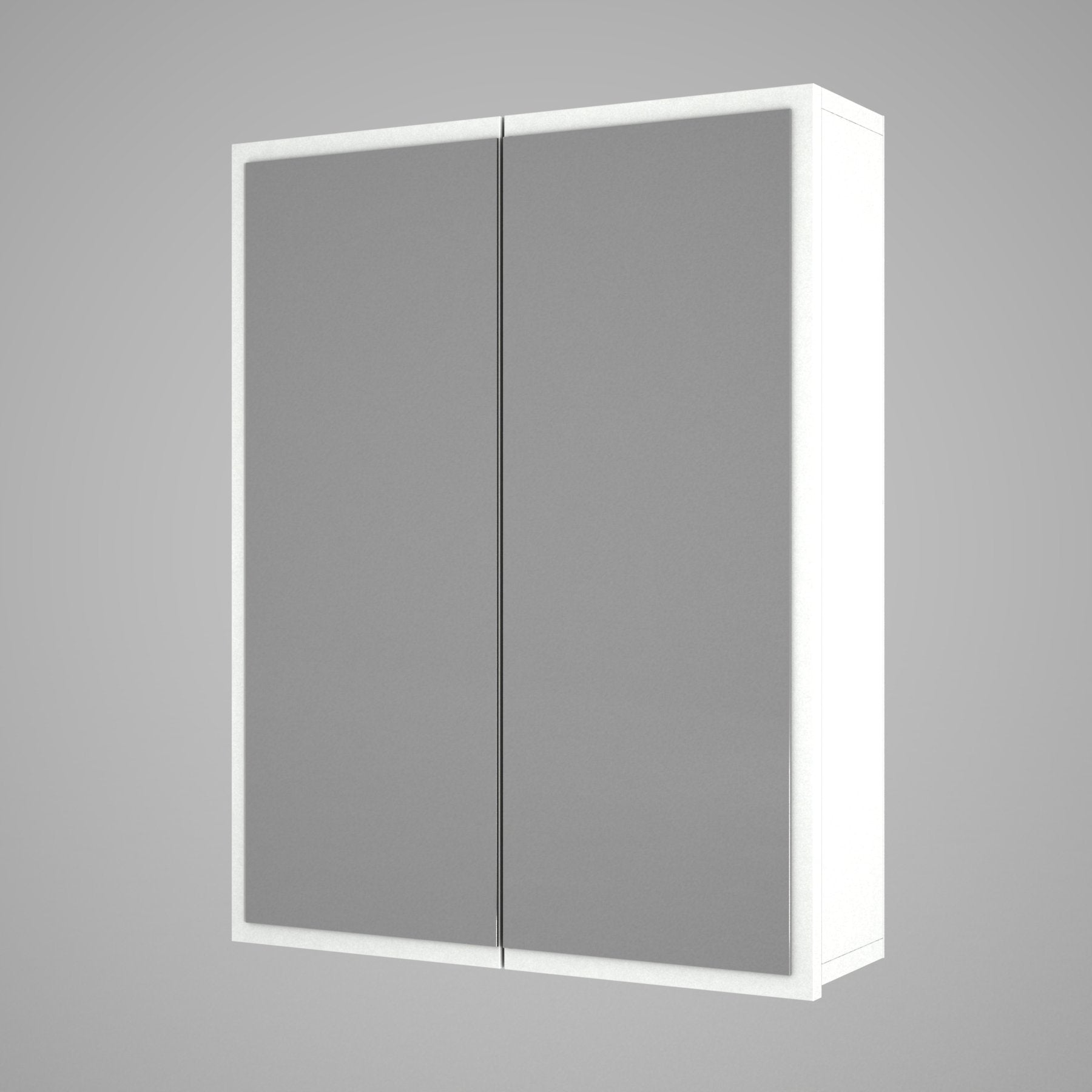 Badschrank Hängeschrank mit Spiegel Weiß 60 cm/ 76,6 cm/ 17 cm