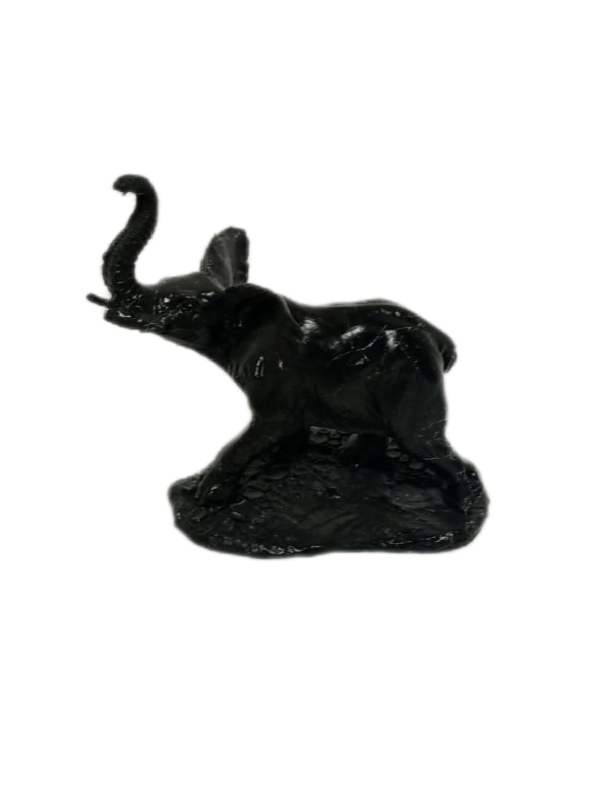 Skulptur Elefant 2er Set Schwarz Marmoroptik