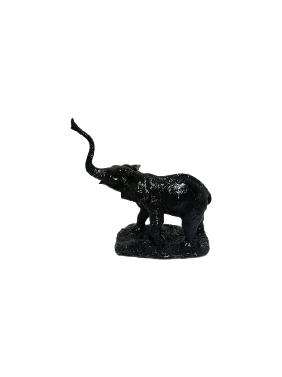 Skulptur Elefant 2er Set Schwarz Marmoroptik