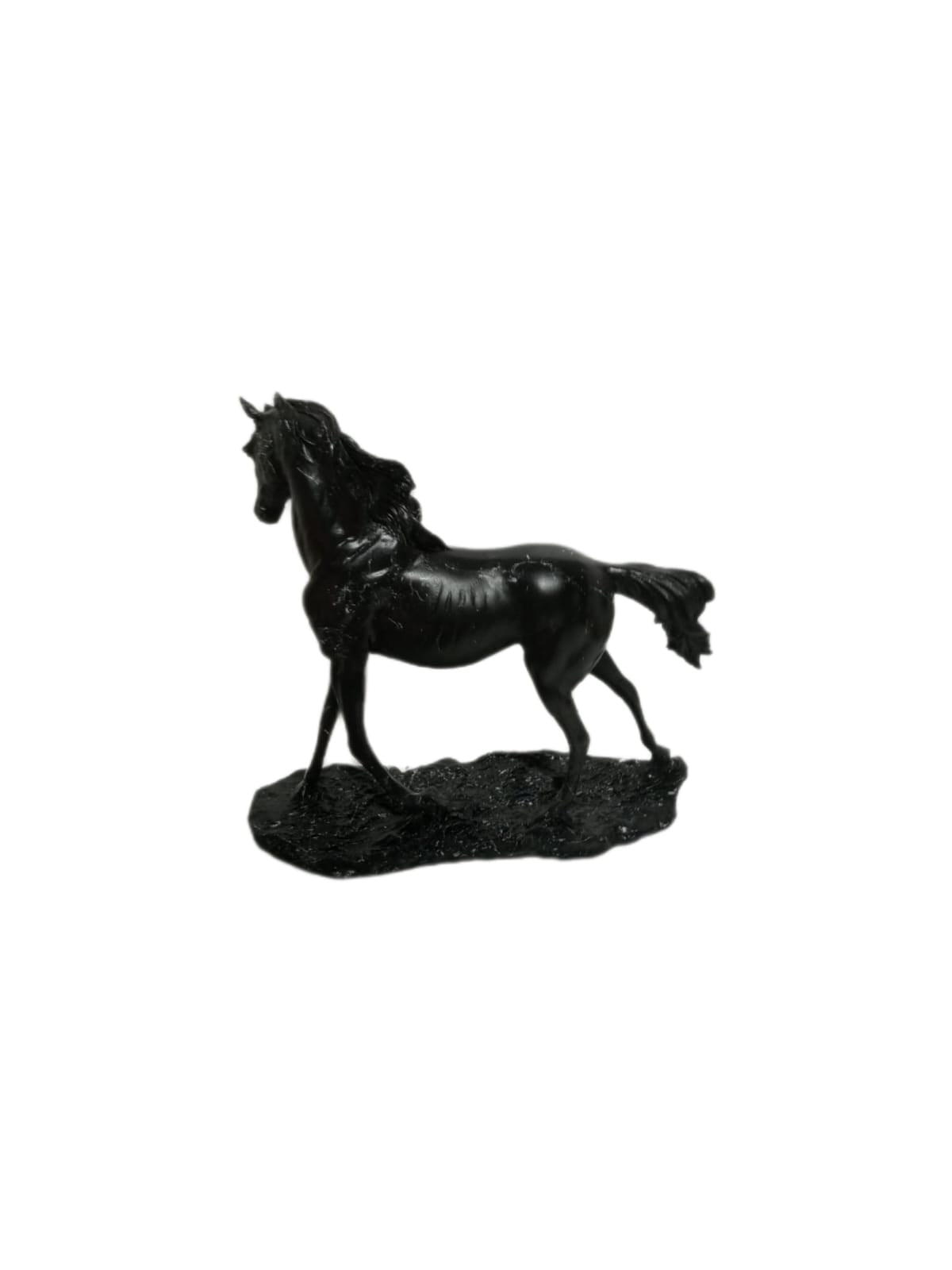 Skulptur Pferd Schwarz Marmoroptik