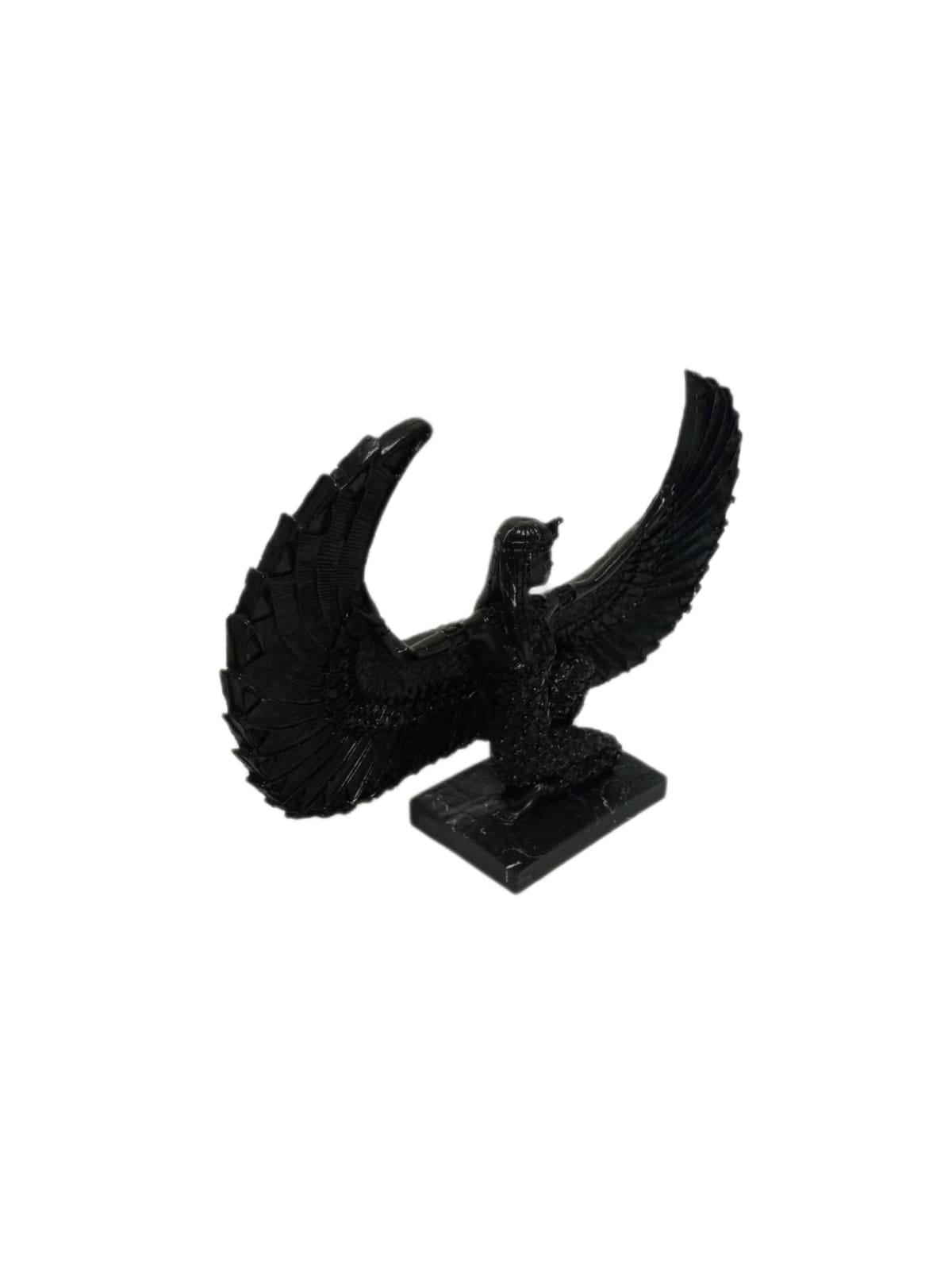 Skulptur Frau mit Flügel Schwarz Marmoroptik