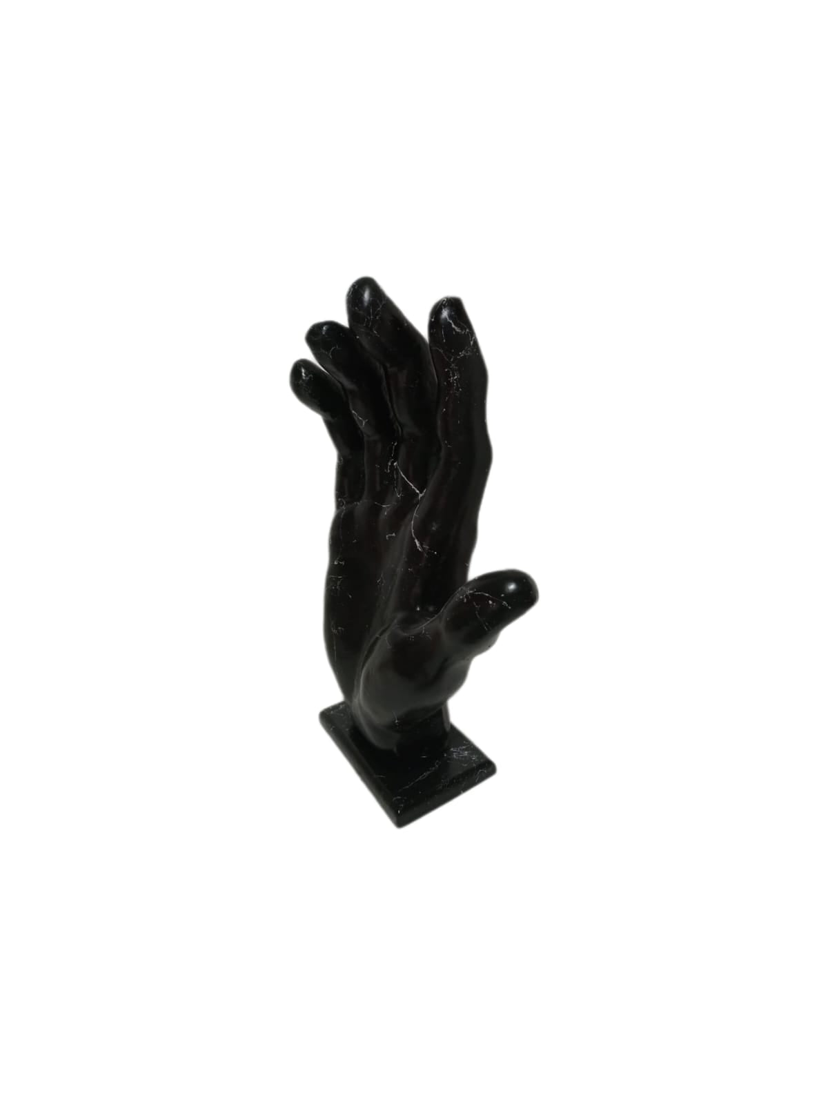 Skulptur Hand Schwarz Marmoroptik