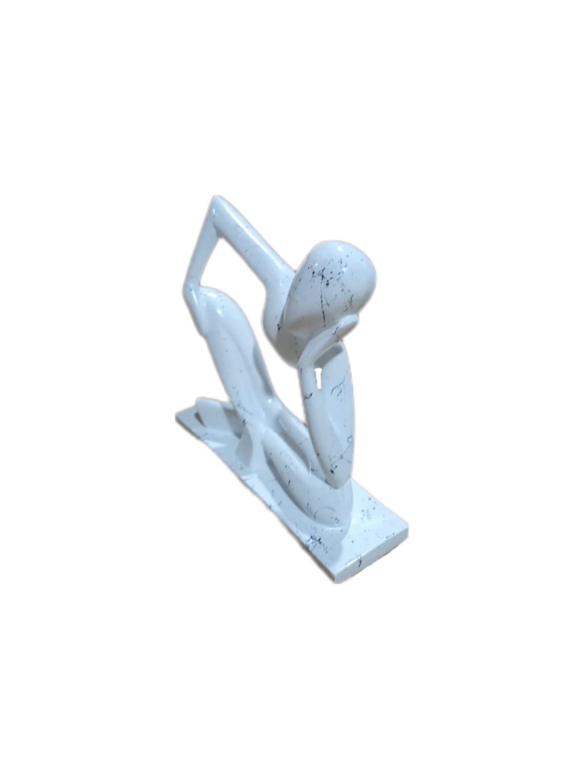 Skulptur Denkender Weiß Marmoroptik