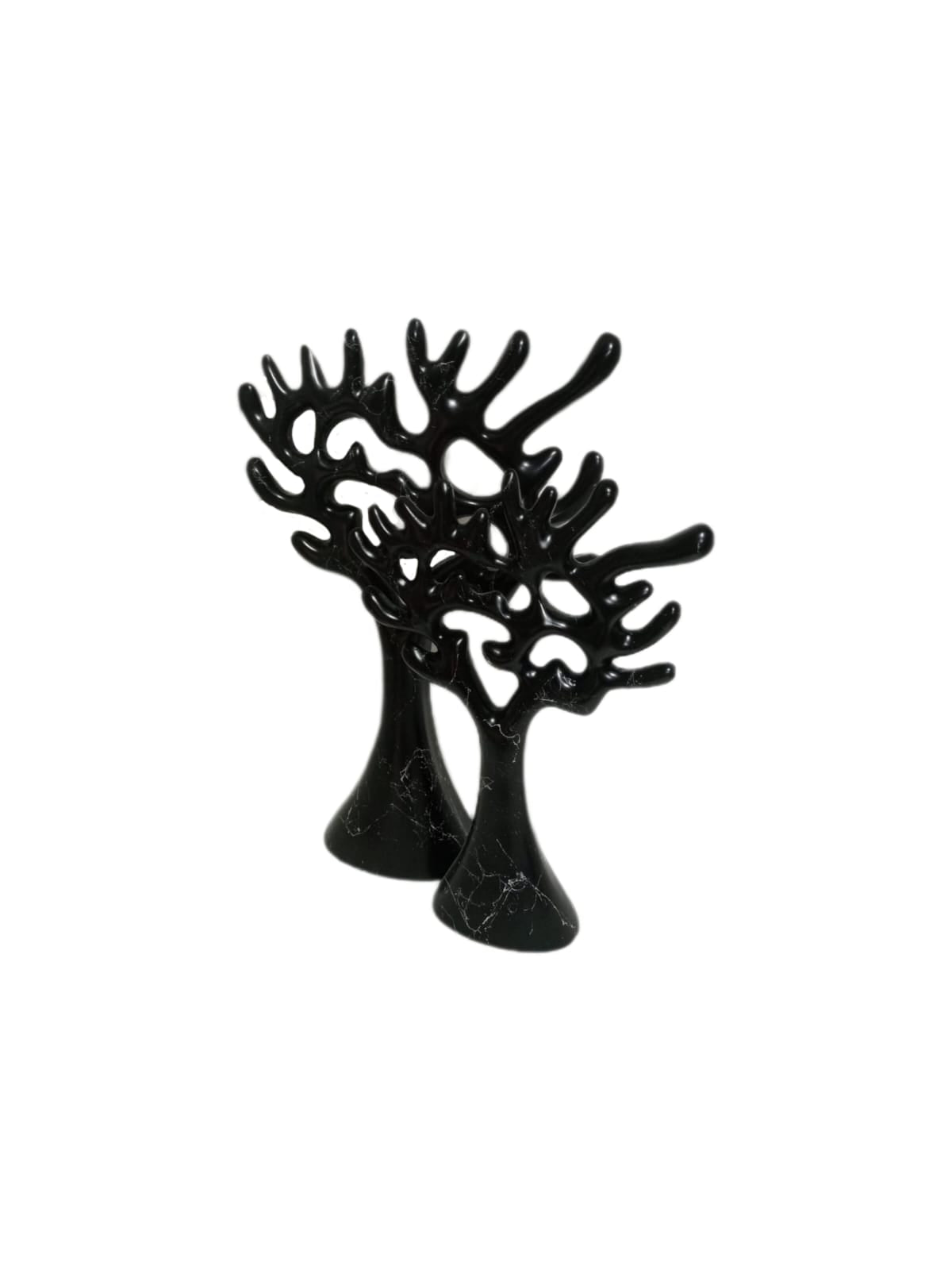 Skulptur Baum Schwarz Marmoroptik