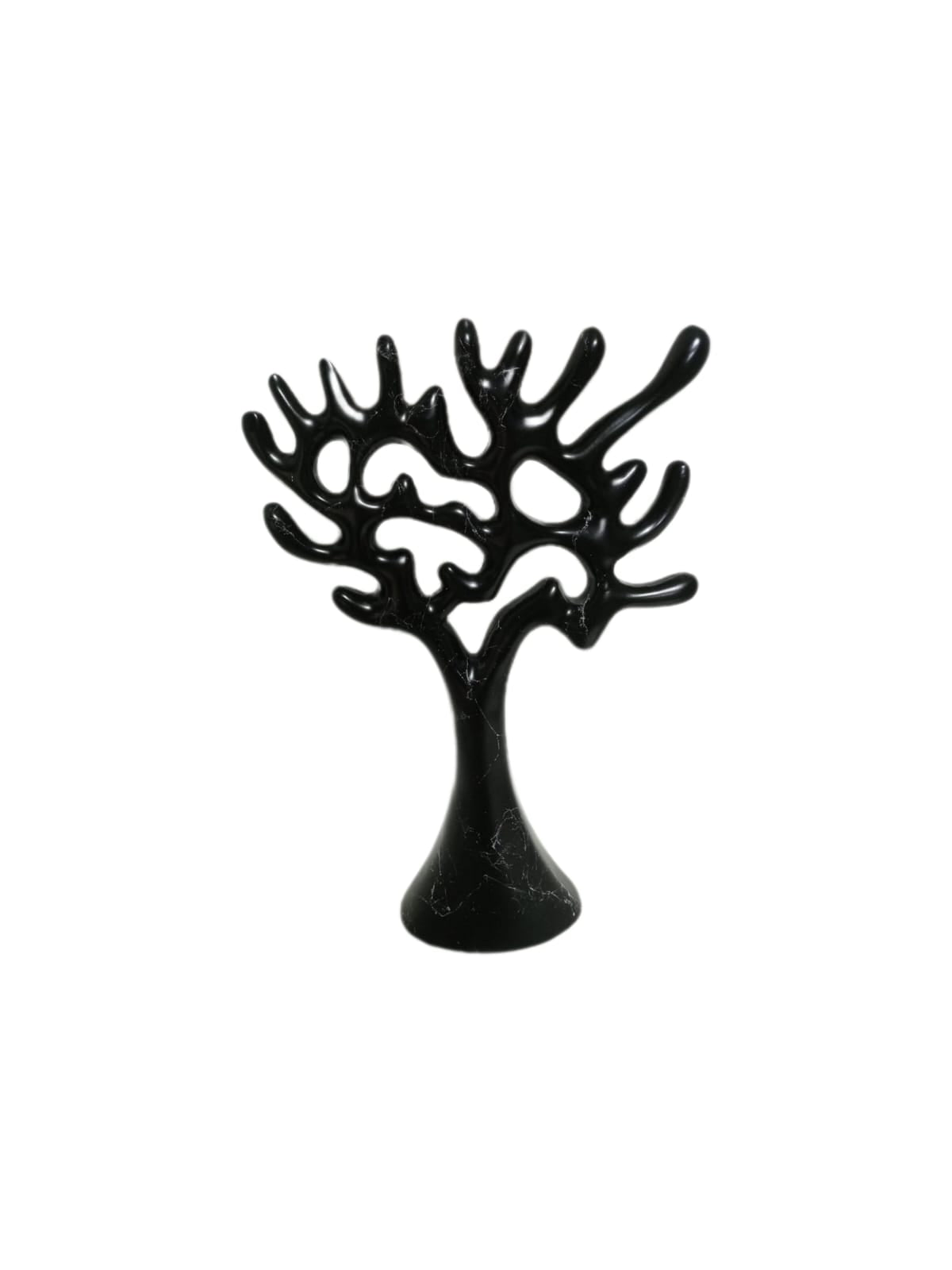 Skulptur Baum Schwarz Marmoroptik
